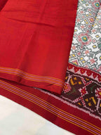 White Navratna Traditional Design Handwoven Patola Silk Saree