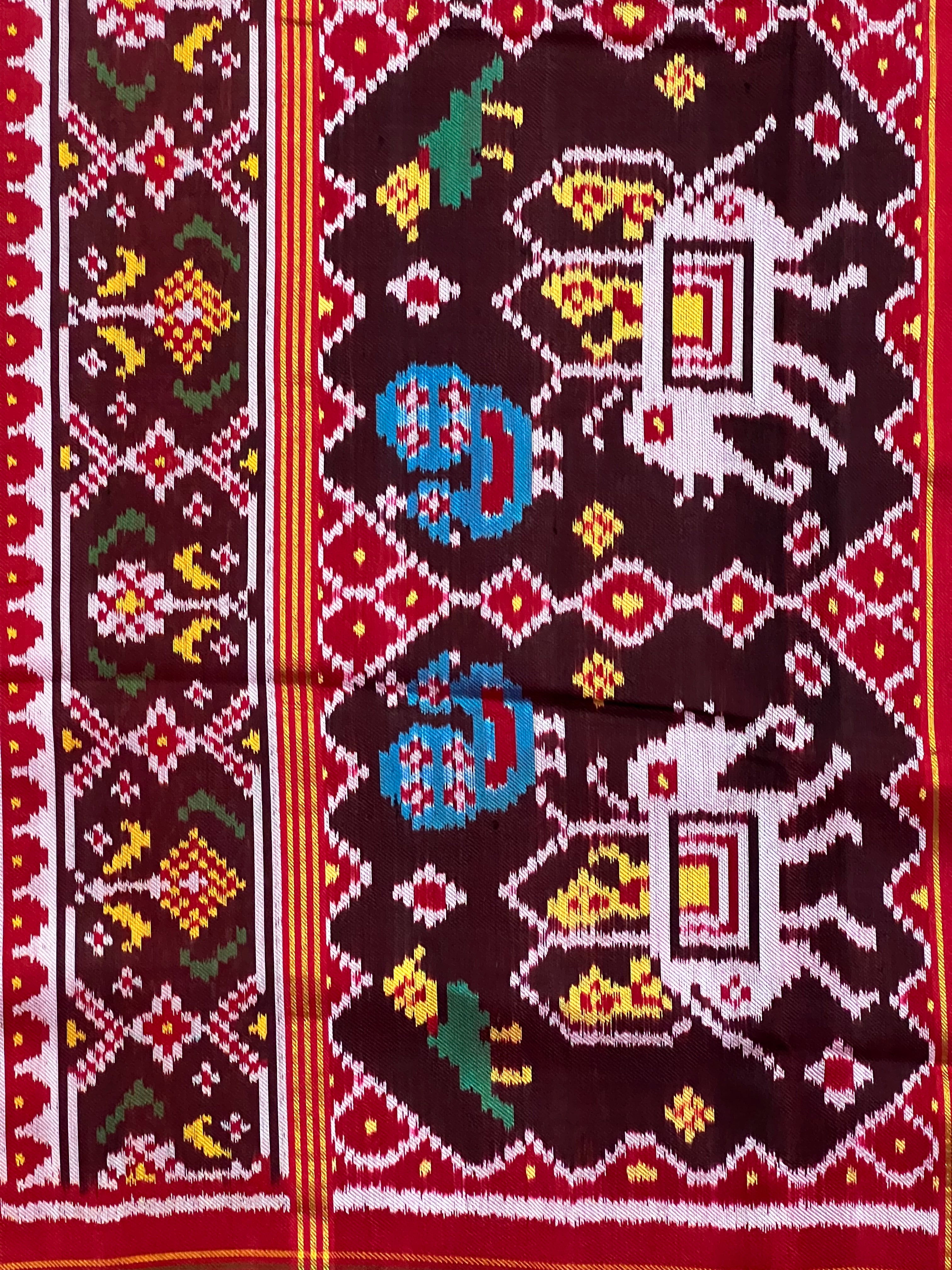 Twill Weaving Handwoven Patola Silk Saree