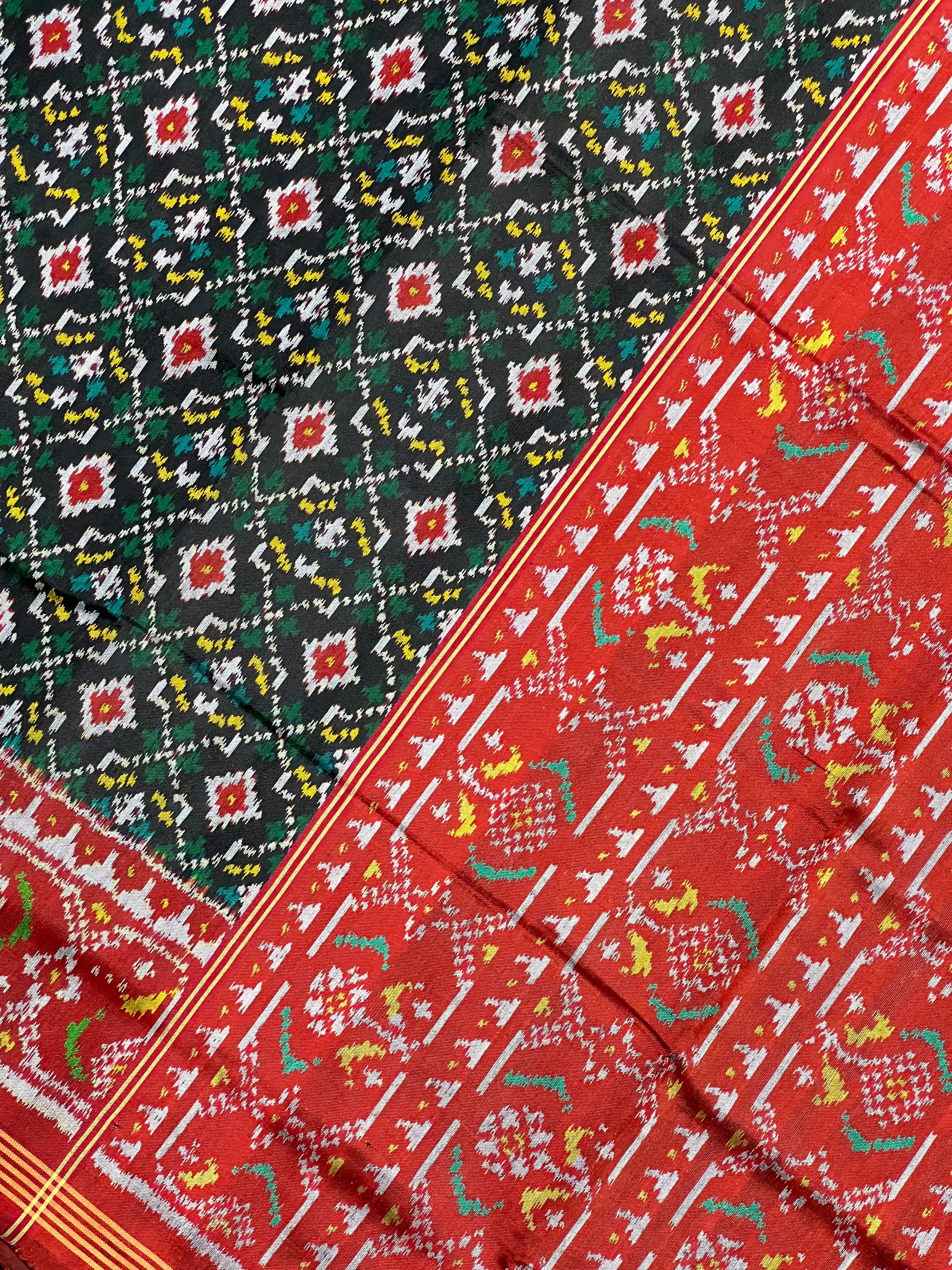 ButtonFul Traditional Design Handwoven Patola Silk Saree