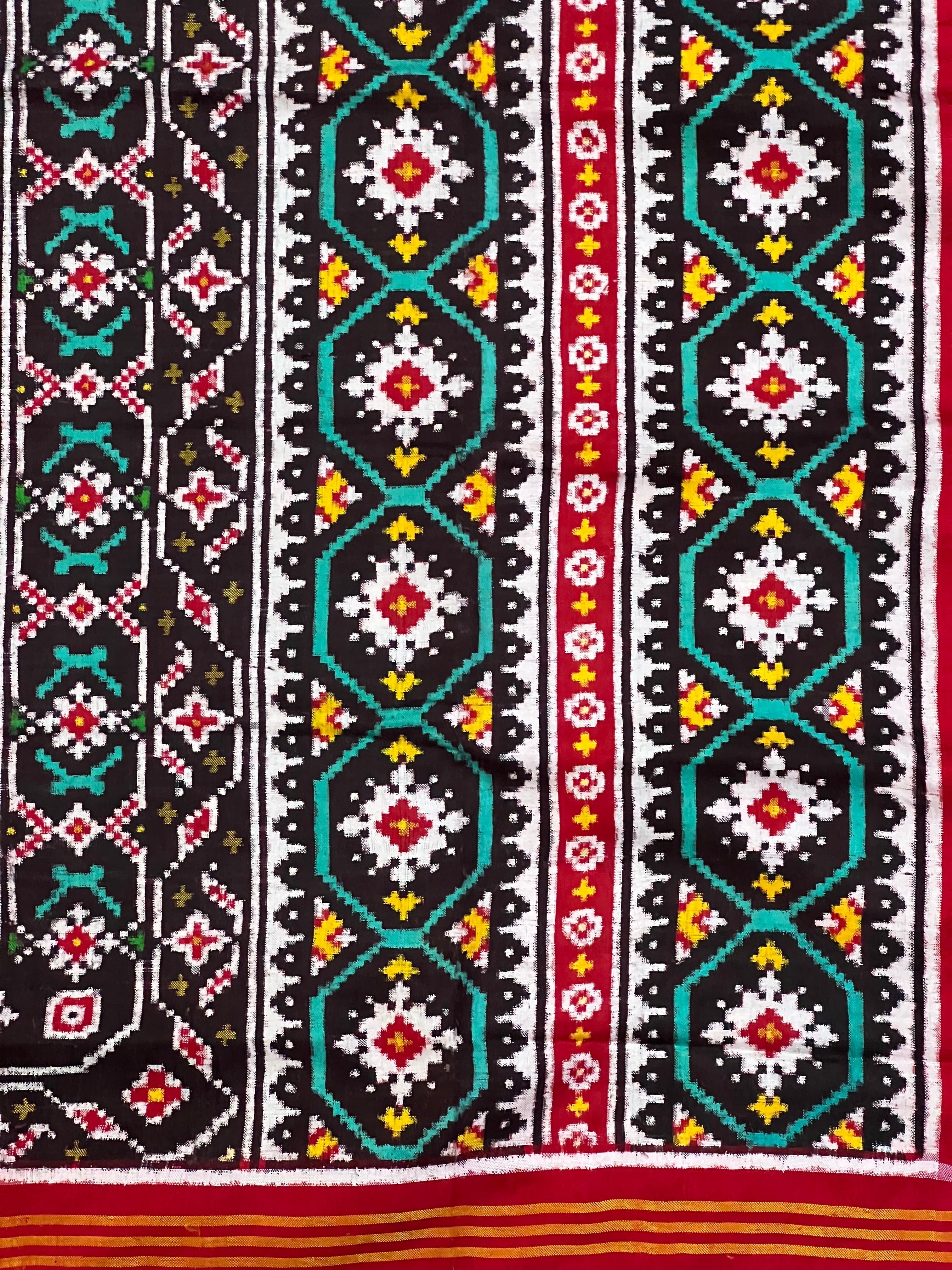 Big Elephant Design Handwoven Double Ikat Patola Silk Saree