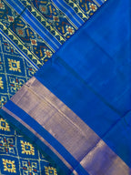 Blue Pan-Chanda Traditional Design Handwoven Patola Silk Saree