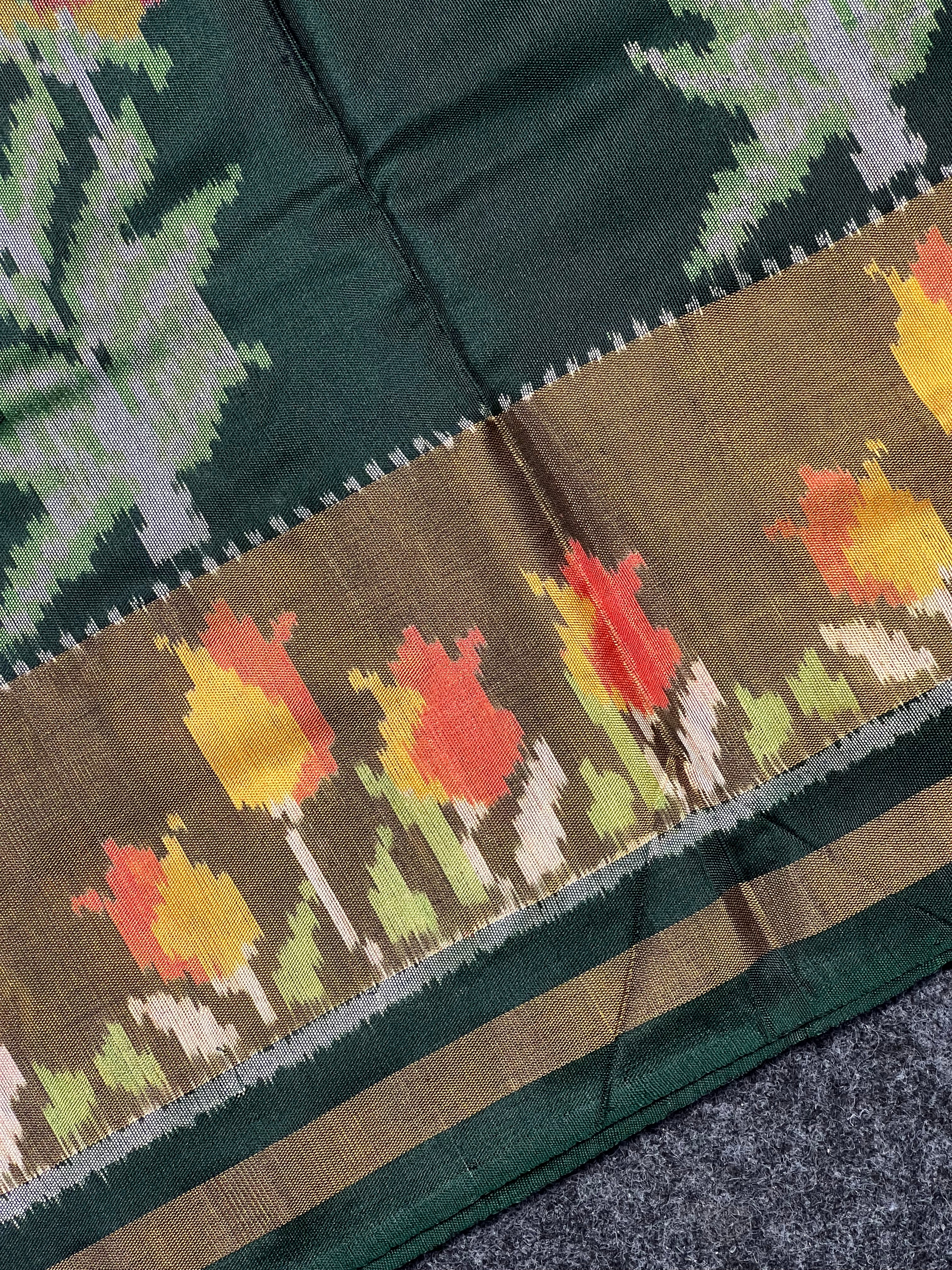 Bottel Green Fancy Design Handwoven Patola Silk Saree