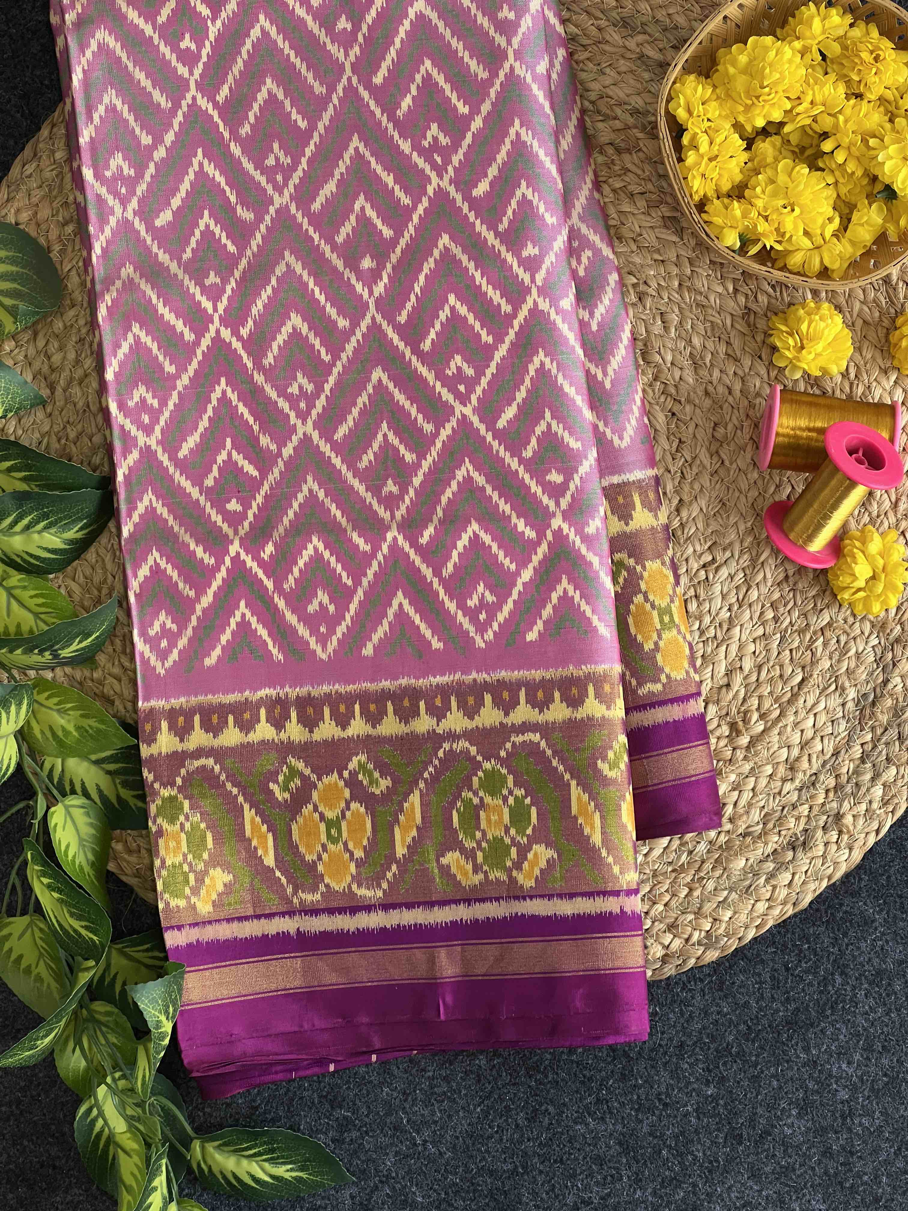 Fancy Design Handwoven Patola Silk Saree