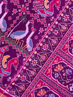 Peacock-Duck Motif Design Handwoven Patola Silk Saree