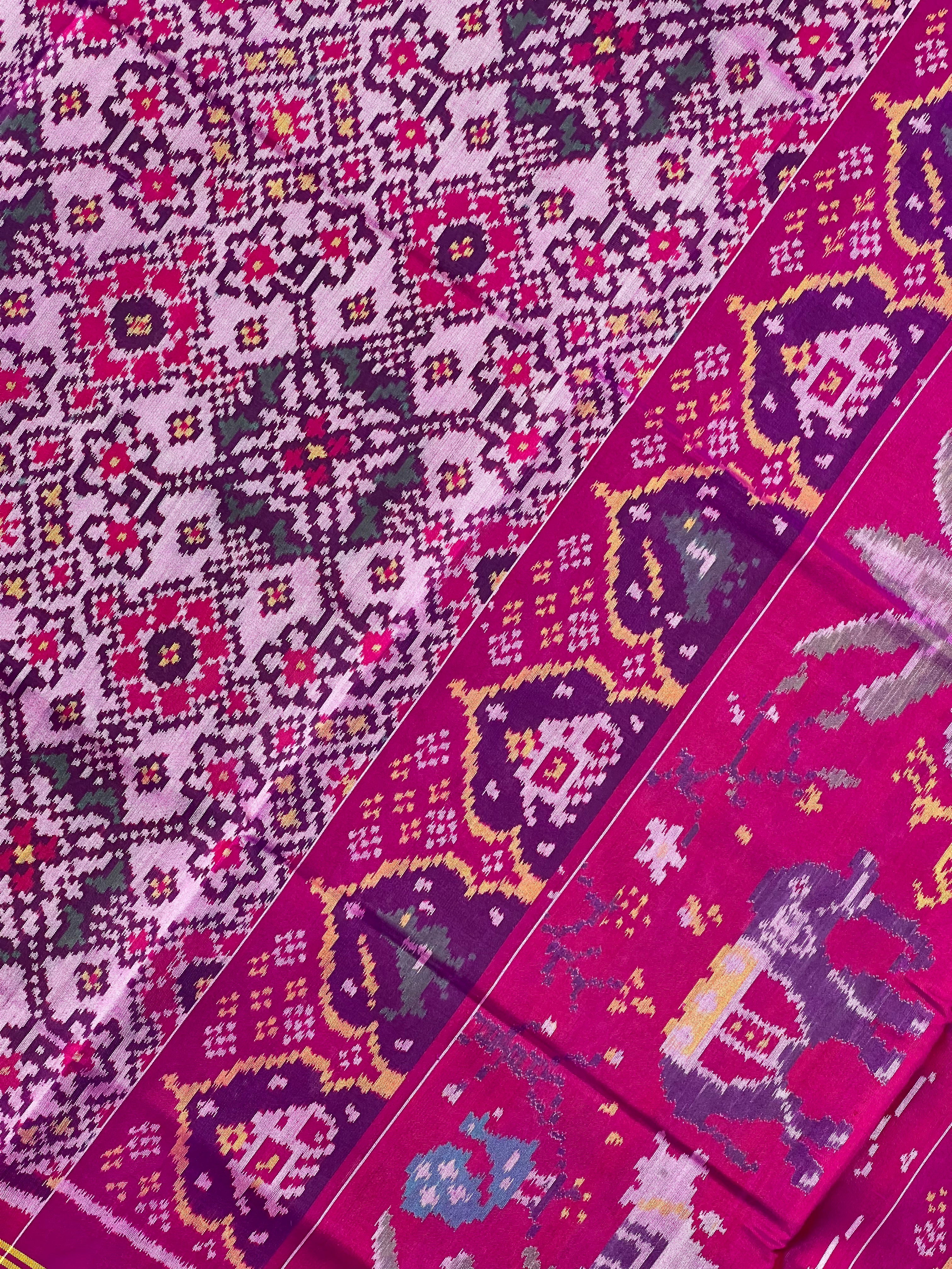 Navratna Traditional Design Handwoven Patola Silk Saree