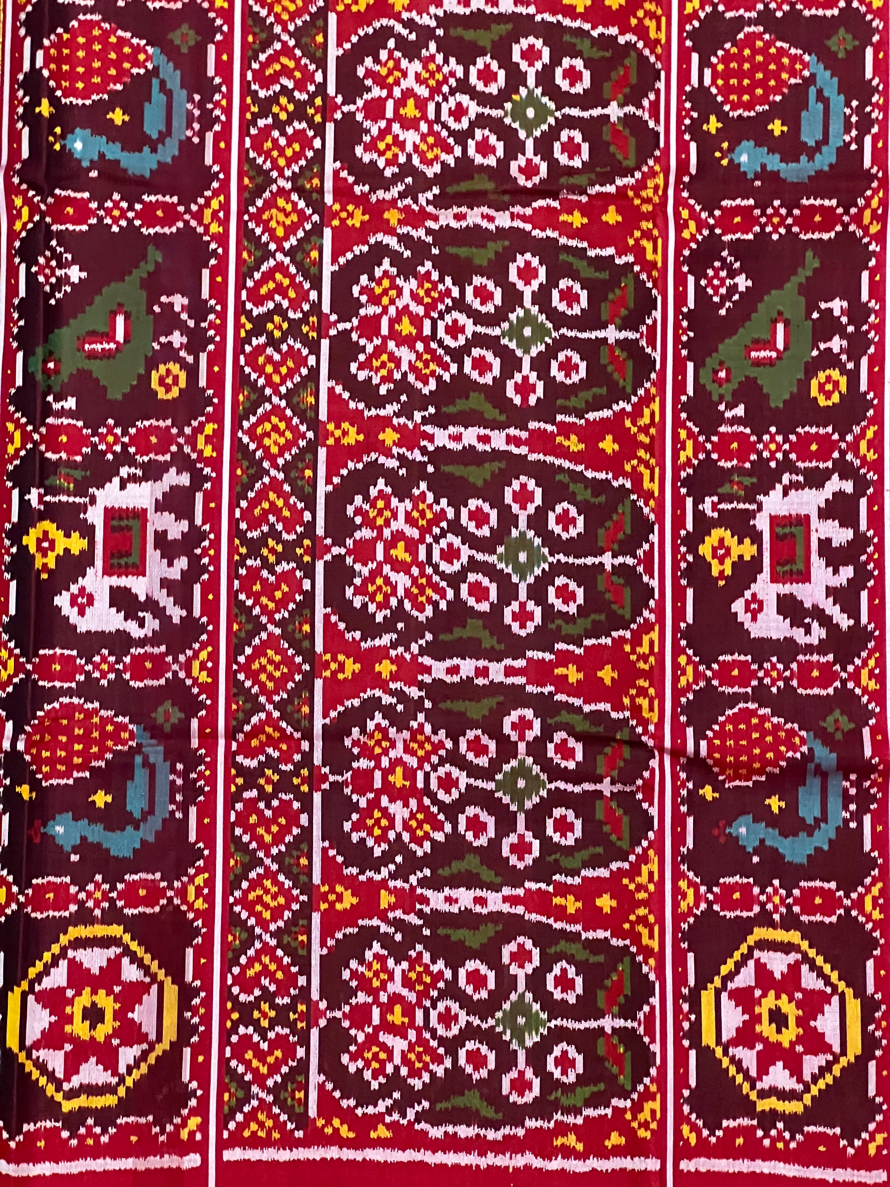 Blue Gala Border With Designer Blouse Handwoven Patola Silk Saree