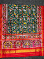 Green Motif Traditional Design Handwoven Patola Silk Saree