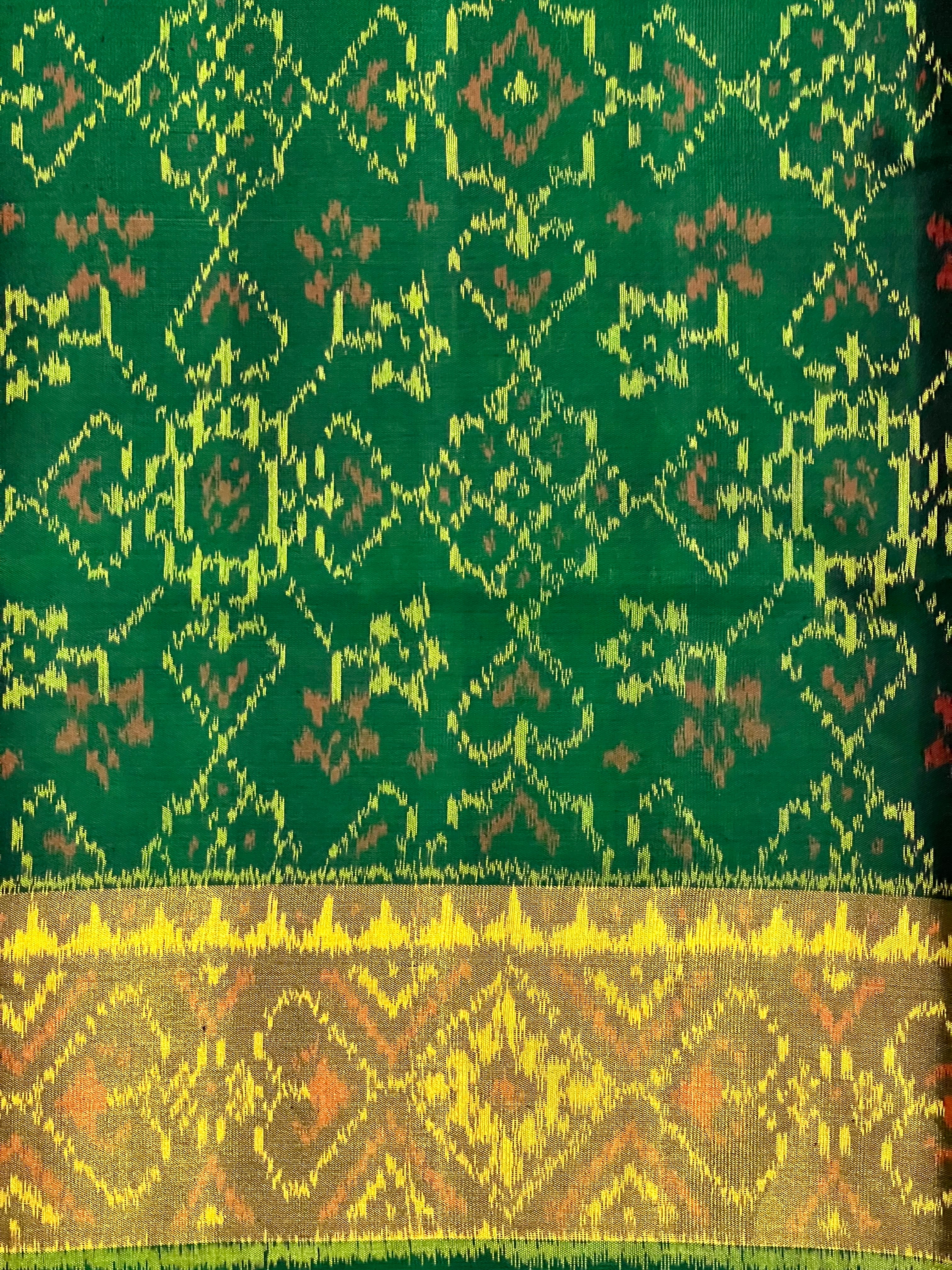 Navratna-Manekchowk Design Handwoven Patola Silk Saree