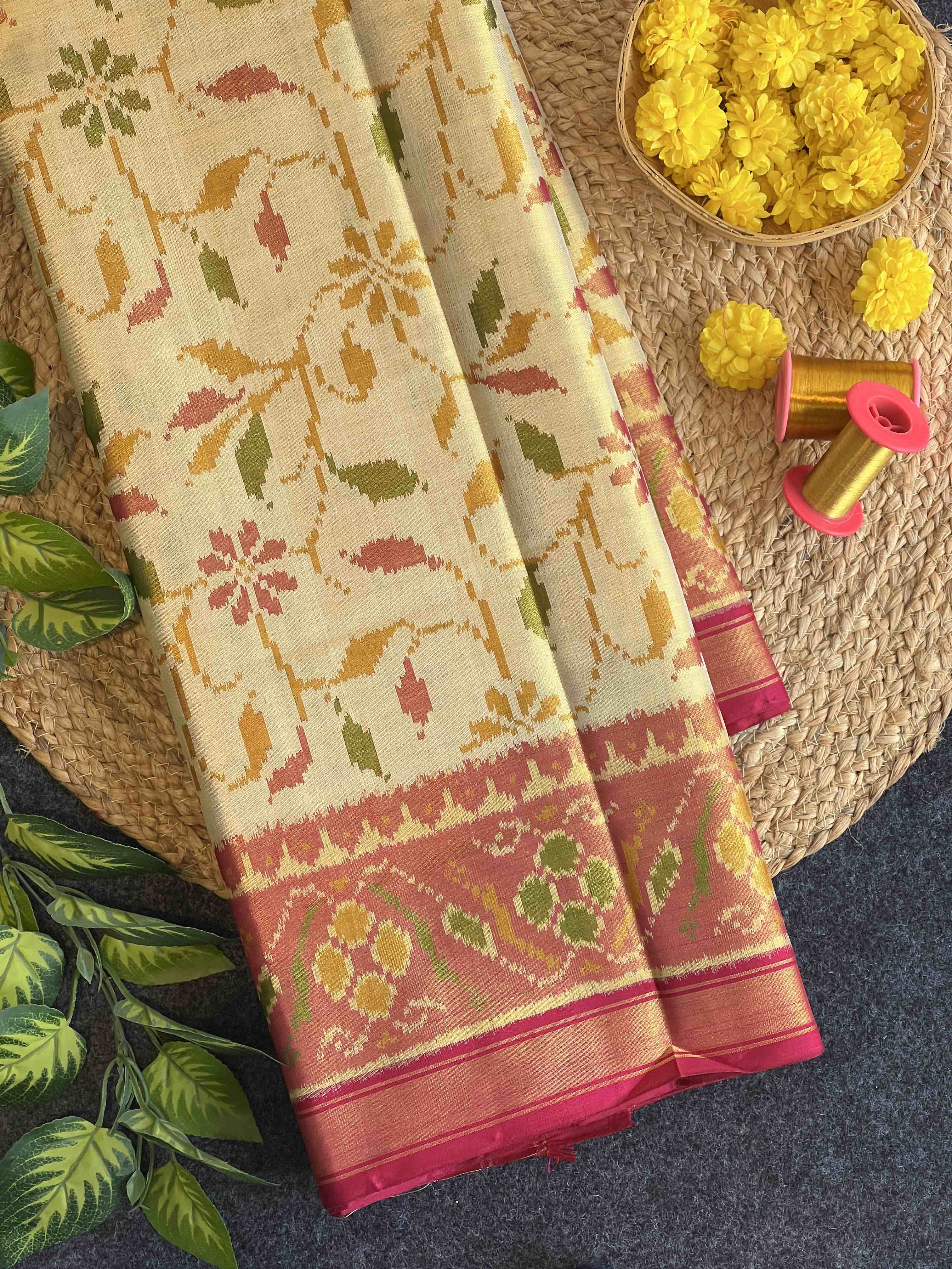 Tissue Double Zari Patola Saree Main image