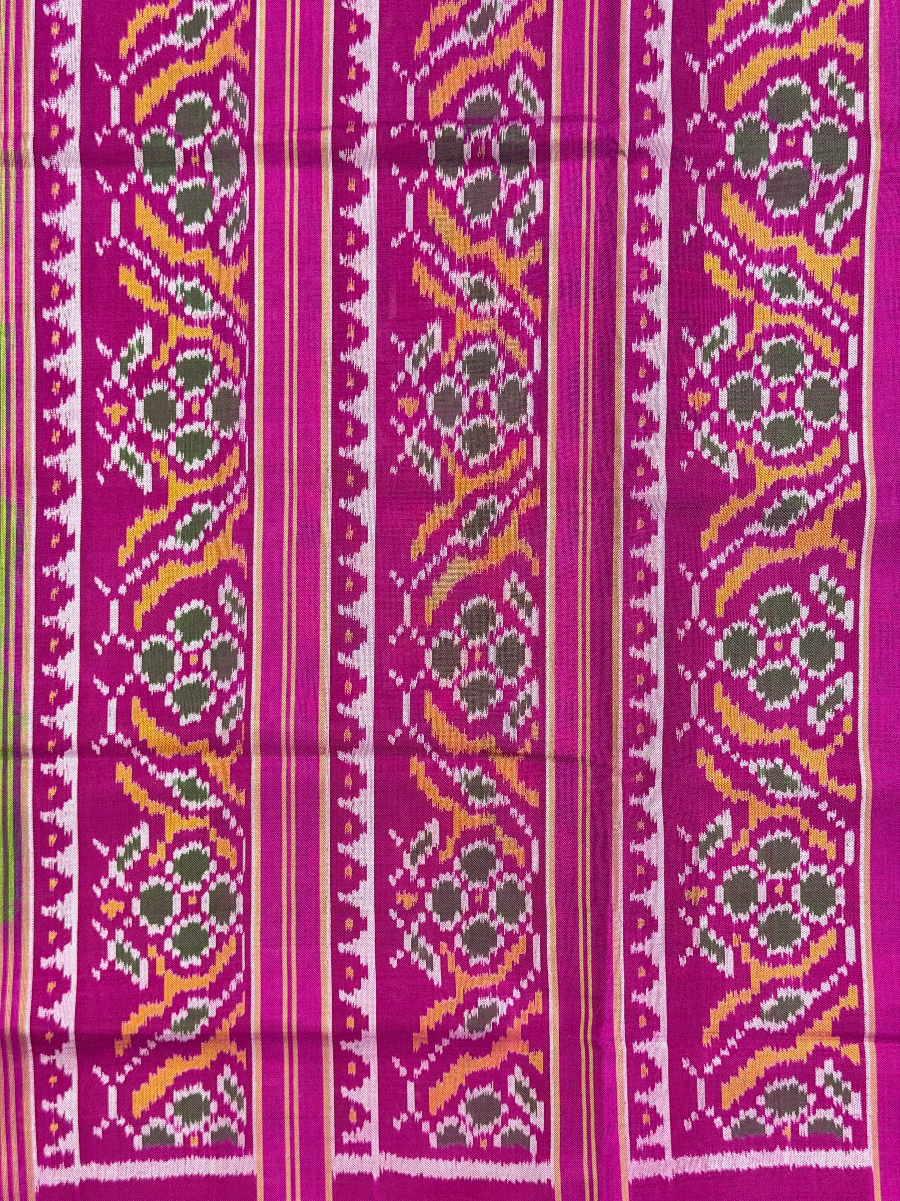 Navratna Manekchowk Design Handwoven Patola Silk Saree
