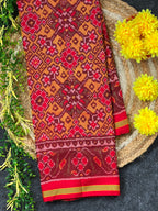 Navratna Traditional Design Handwoven Patola Silk Saree