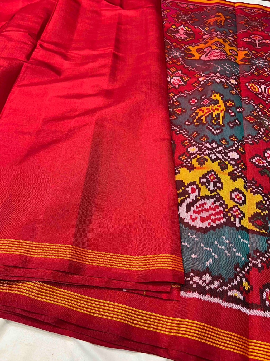 Multicolor With Motifs Handwoven Patola Silk Saree