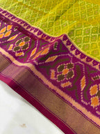 Pista Green Daliyabhat Traditional Design Handwoven Patola Silk Saree