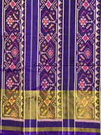 Dark Purple Fusion Design Handwoven Patola Silk Saree