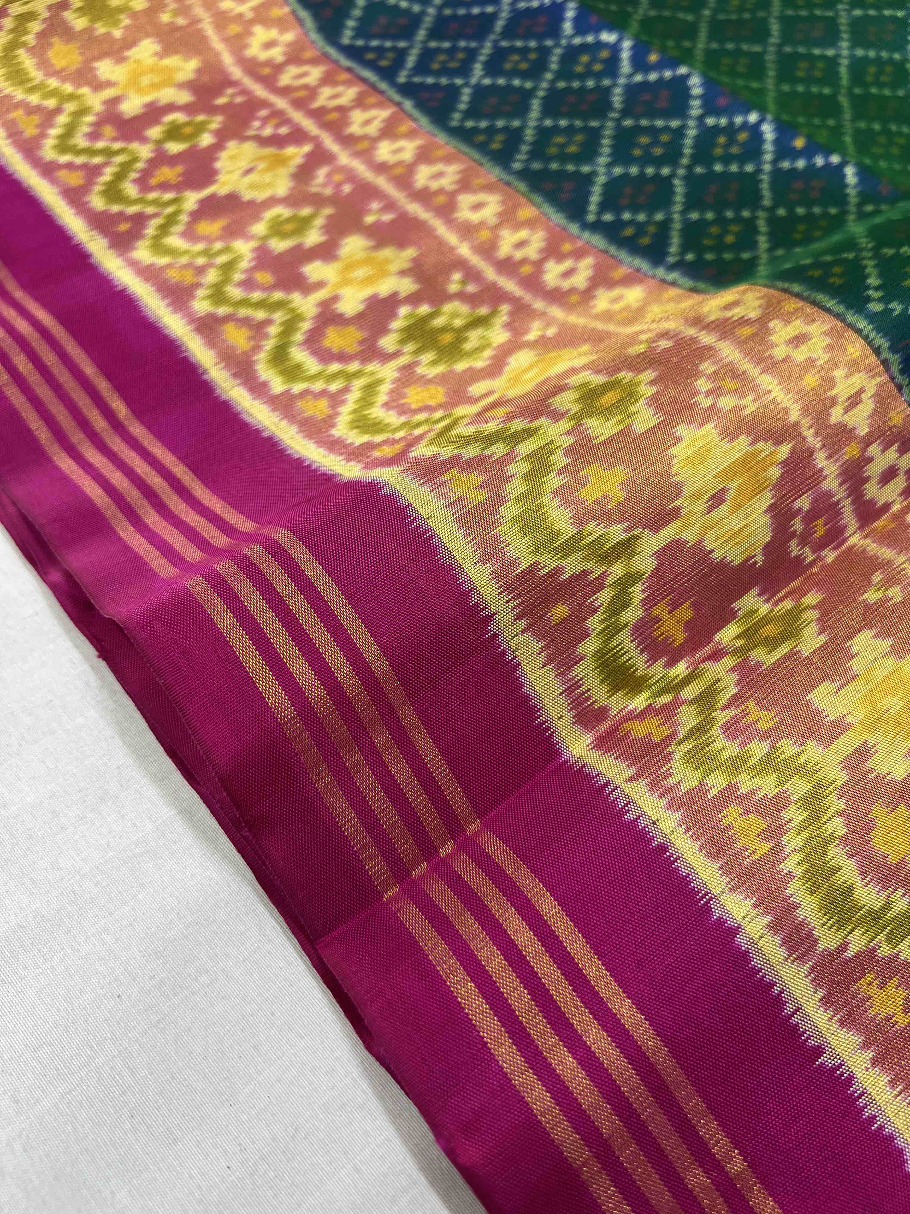 Button-ful Design Handwoven Patola Silk Saree