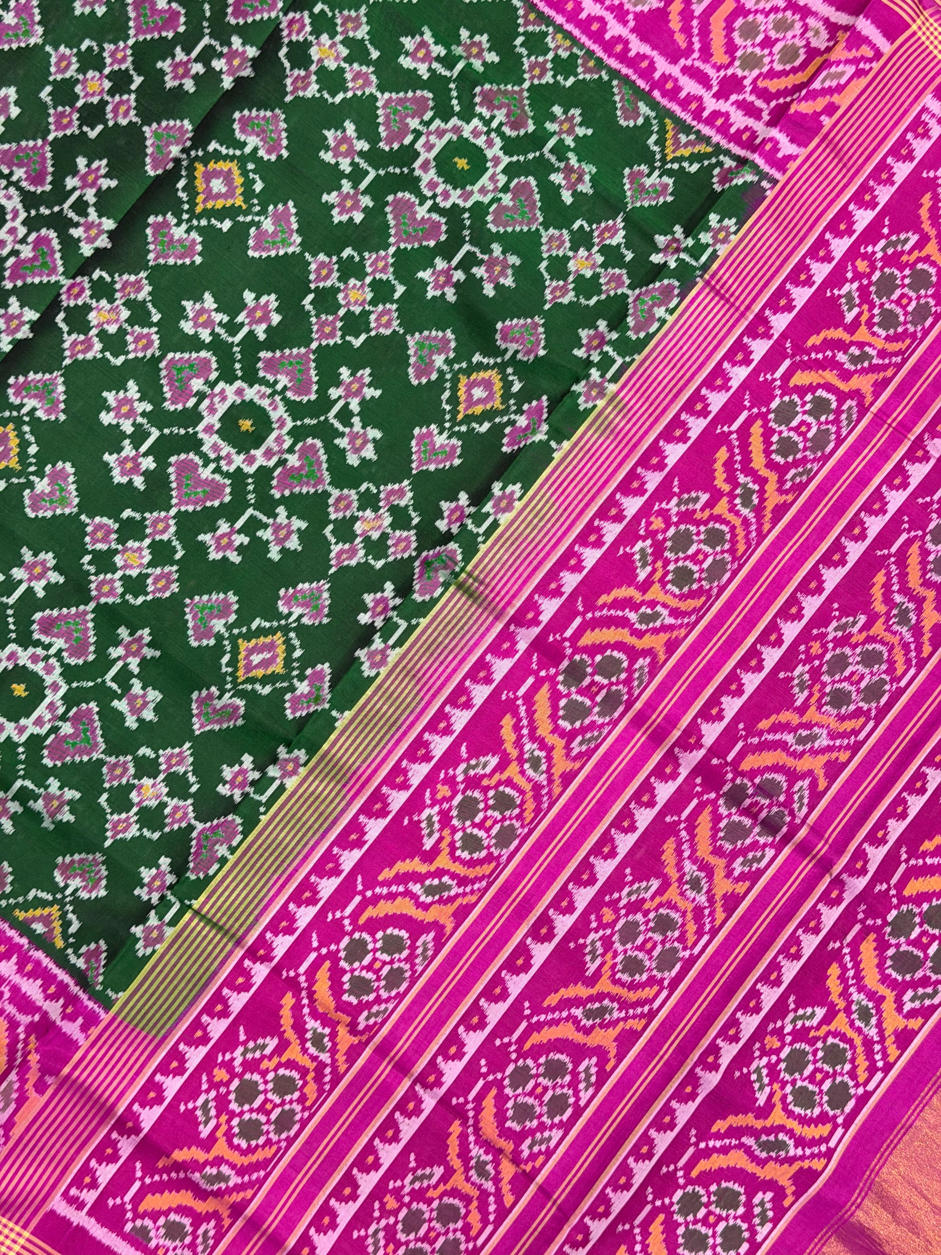 Navratna Manekchowk Design Handwoven Patola Silk Saree