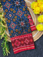 Blue Navratna Design Handwoven Patola Silk Saree