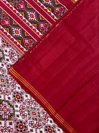 White Navratna Traditional Design Handwoven Patola Silk Saree