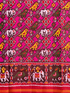 Laheriya With Motif Design Handwoven Patola Silk Saree