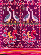 Peacock-Duck Motif Design Handwoven Patola Silk Saree