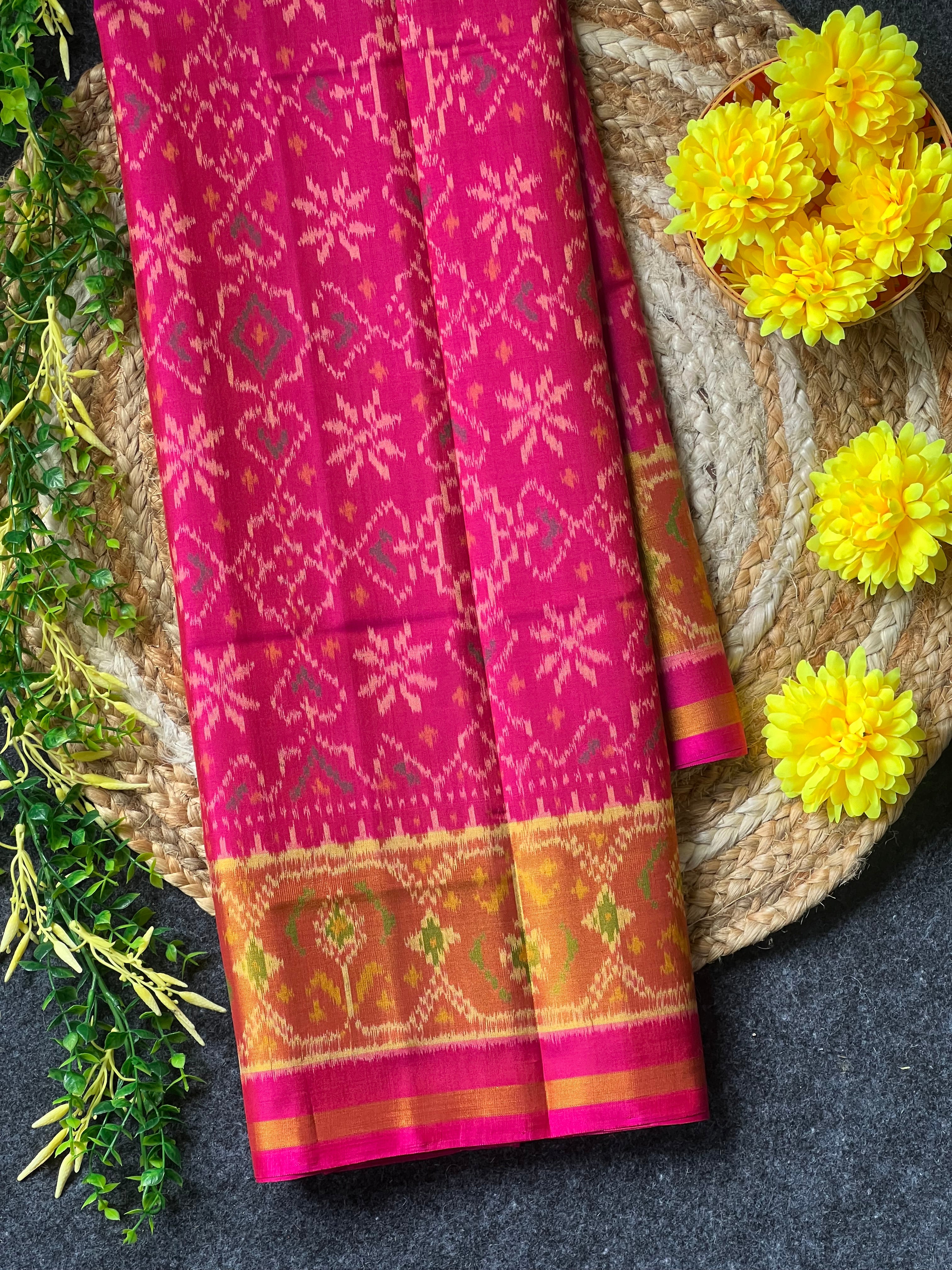 Fusion Design Handwoven Patola Silk Saree