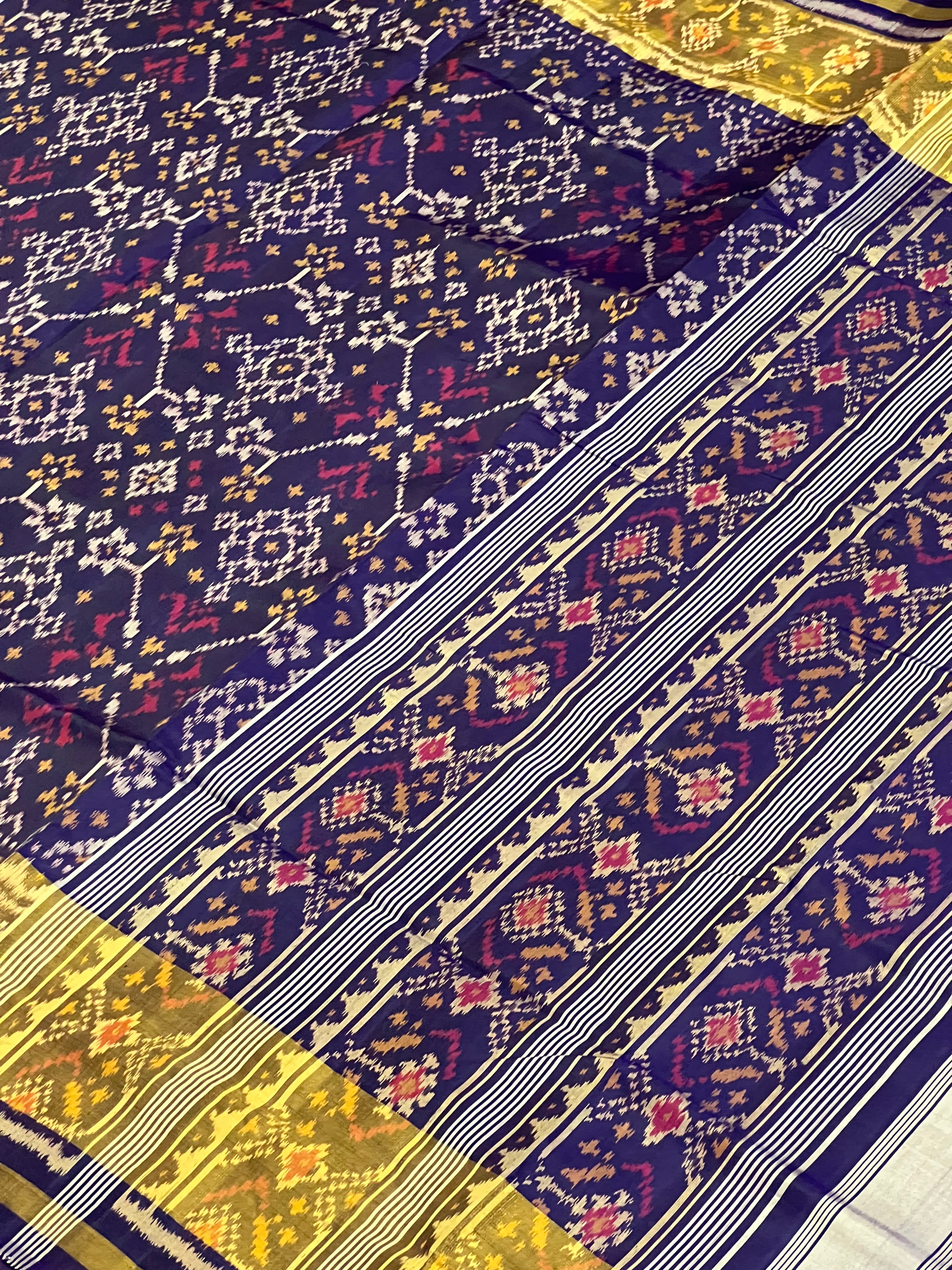 Navratna Traditional Design Handwoven Patola Silk Saree