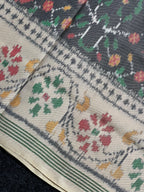 Grey color Exclusive Design Handwoven Patola Silk Saree