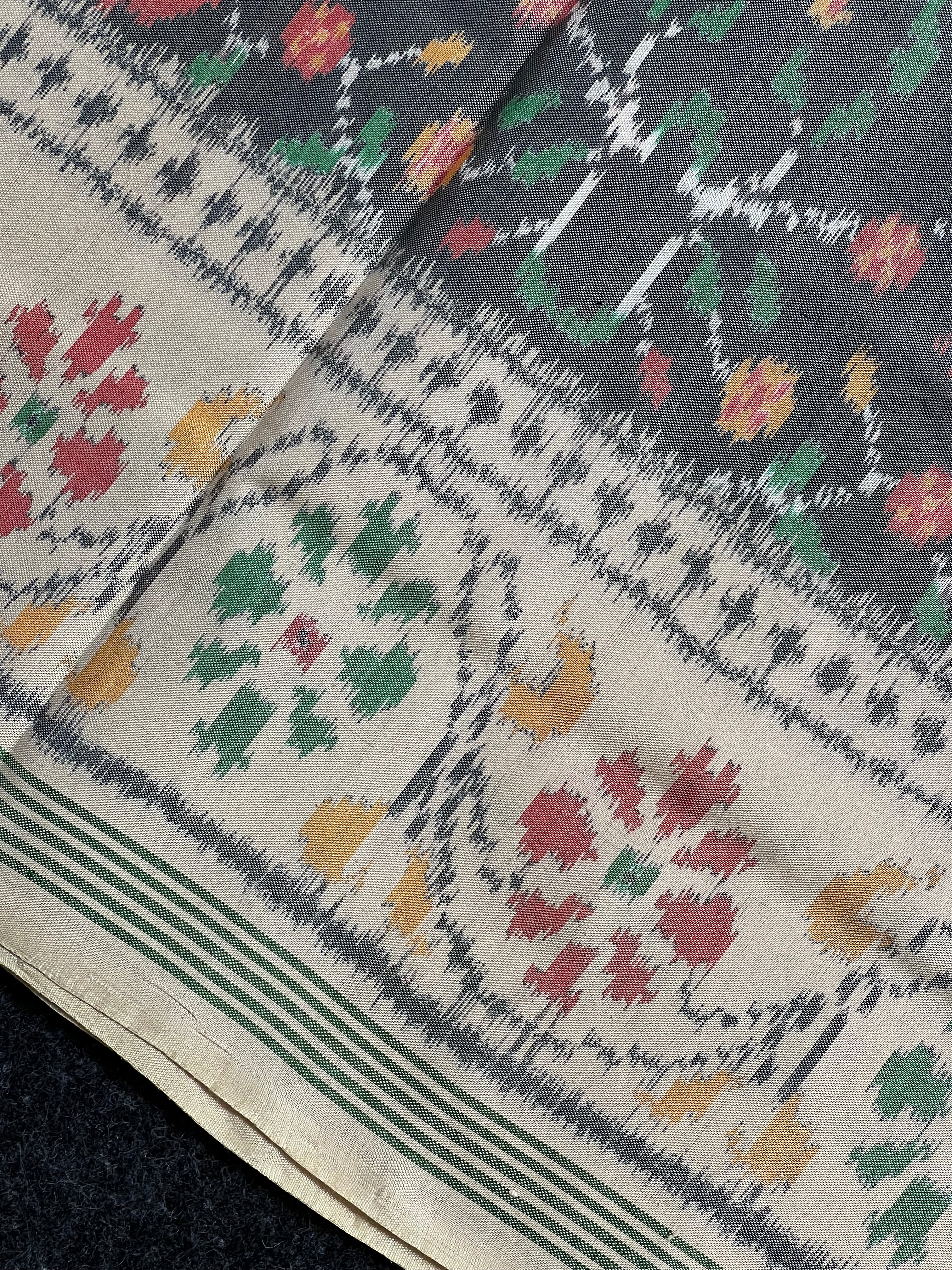 Grey color Exclusive Design Handwoven Patola Silk Saree