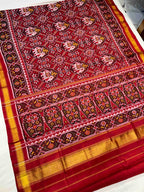 Red Color Traditional Design Handwoven Patola Silk Saree