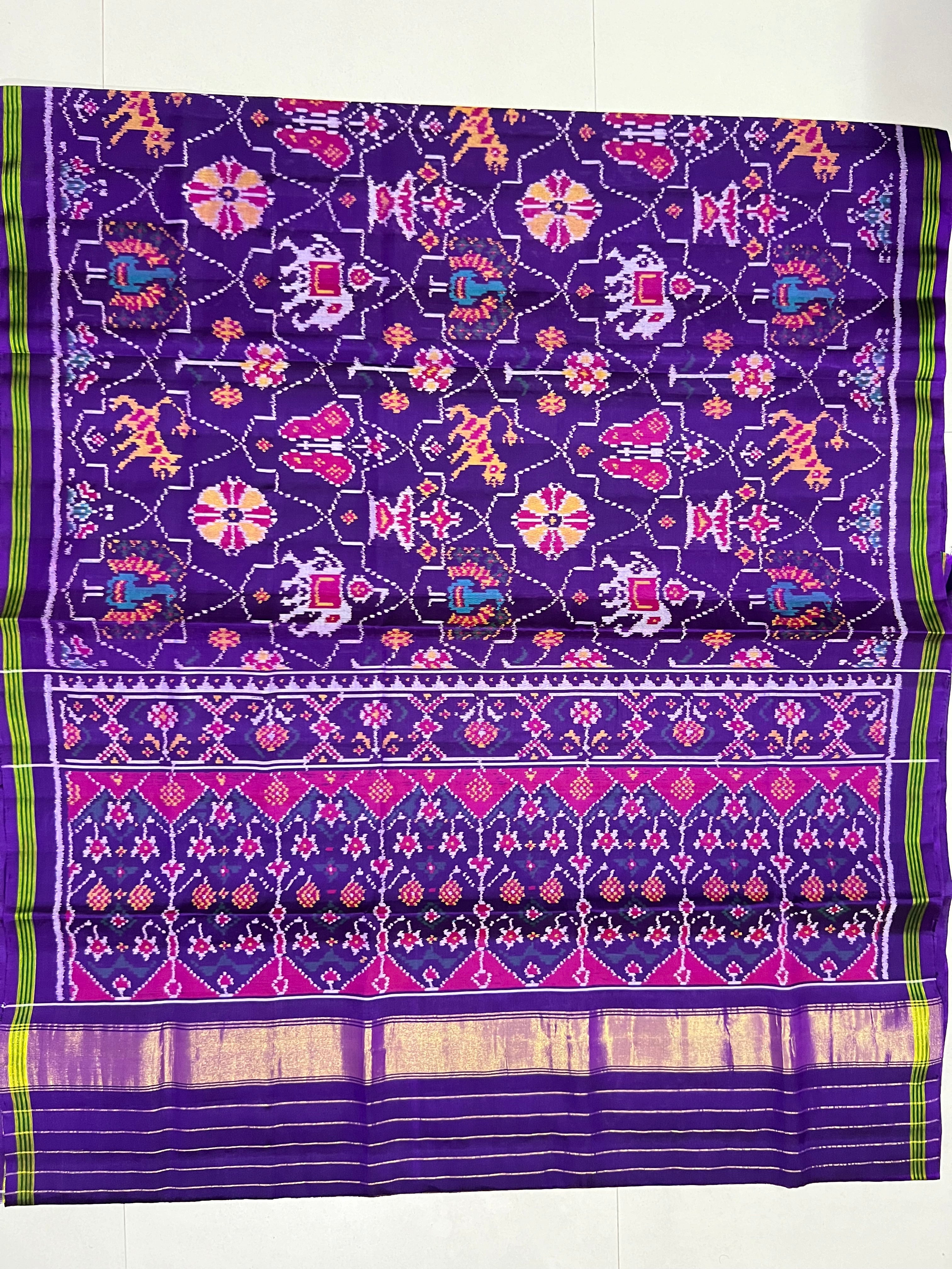 Six Motifs Design Handwoven Patola Silk Saree Secondary image