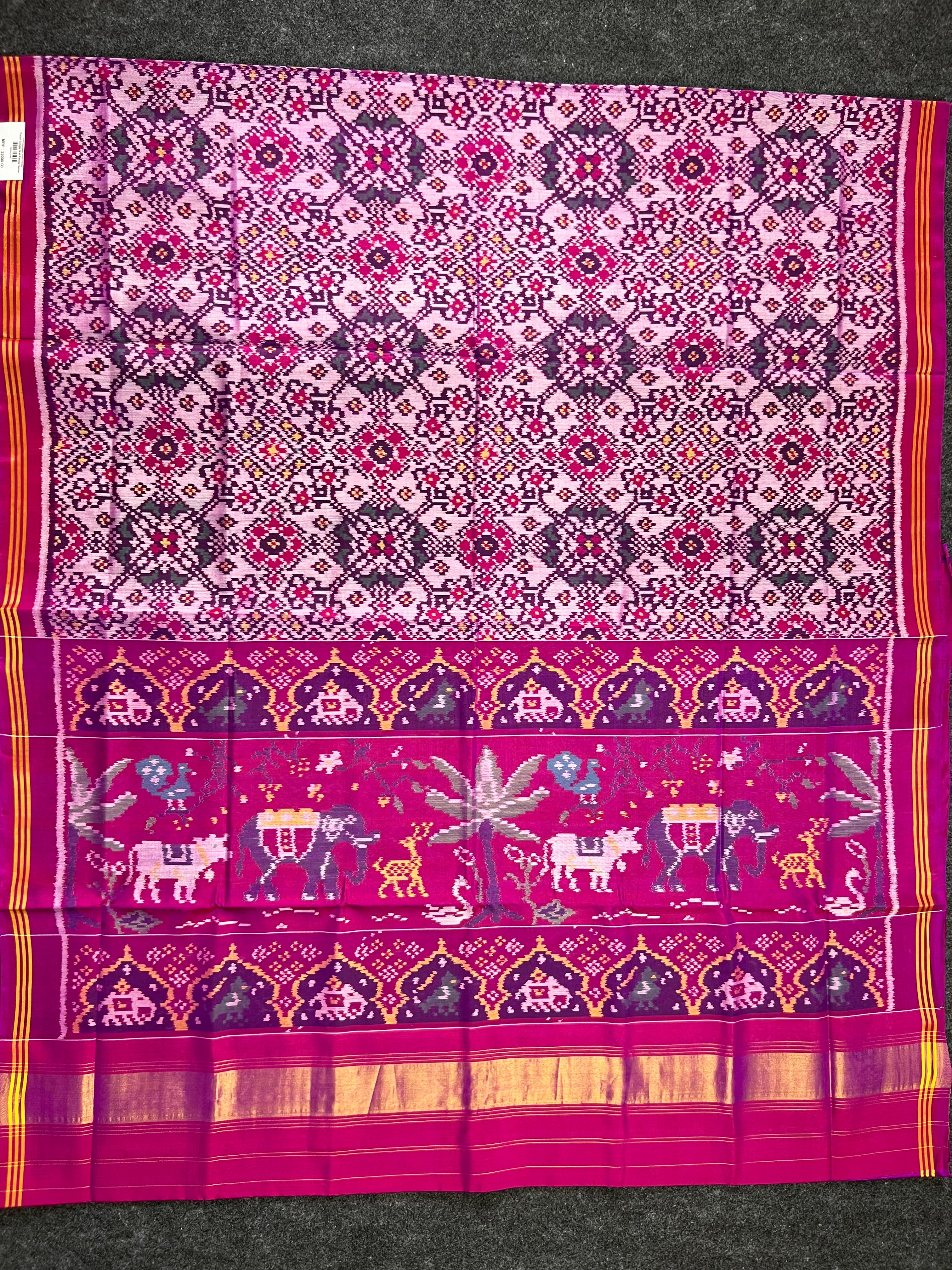 Navratna Traditional Design Handwoven Patola Silk Saree