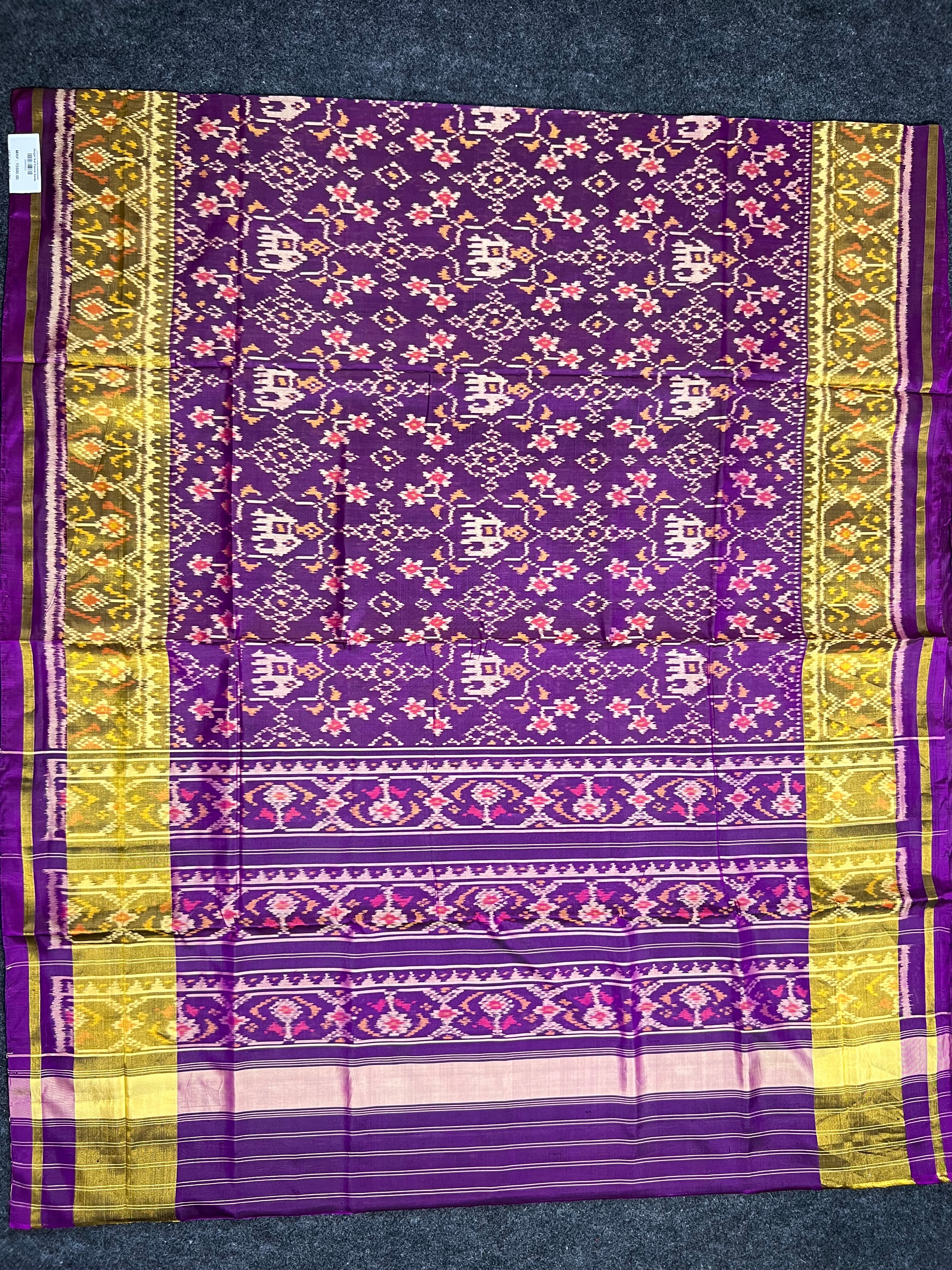 Navratna With Elephant Design Handwoven Patola Silk Saree Secondary image