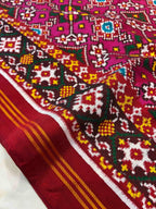 Pink Navratna Handwoven Double Ikat Patola Silk Saree