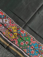 Black Gala Border With Designer Blouse Handwoven Patola Silk Saree