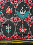 Black Motif Design Handwoven Patola Silk Saree
