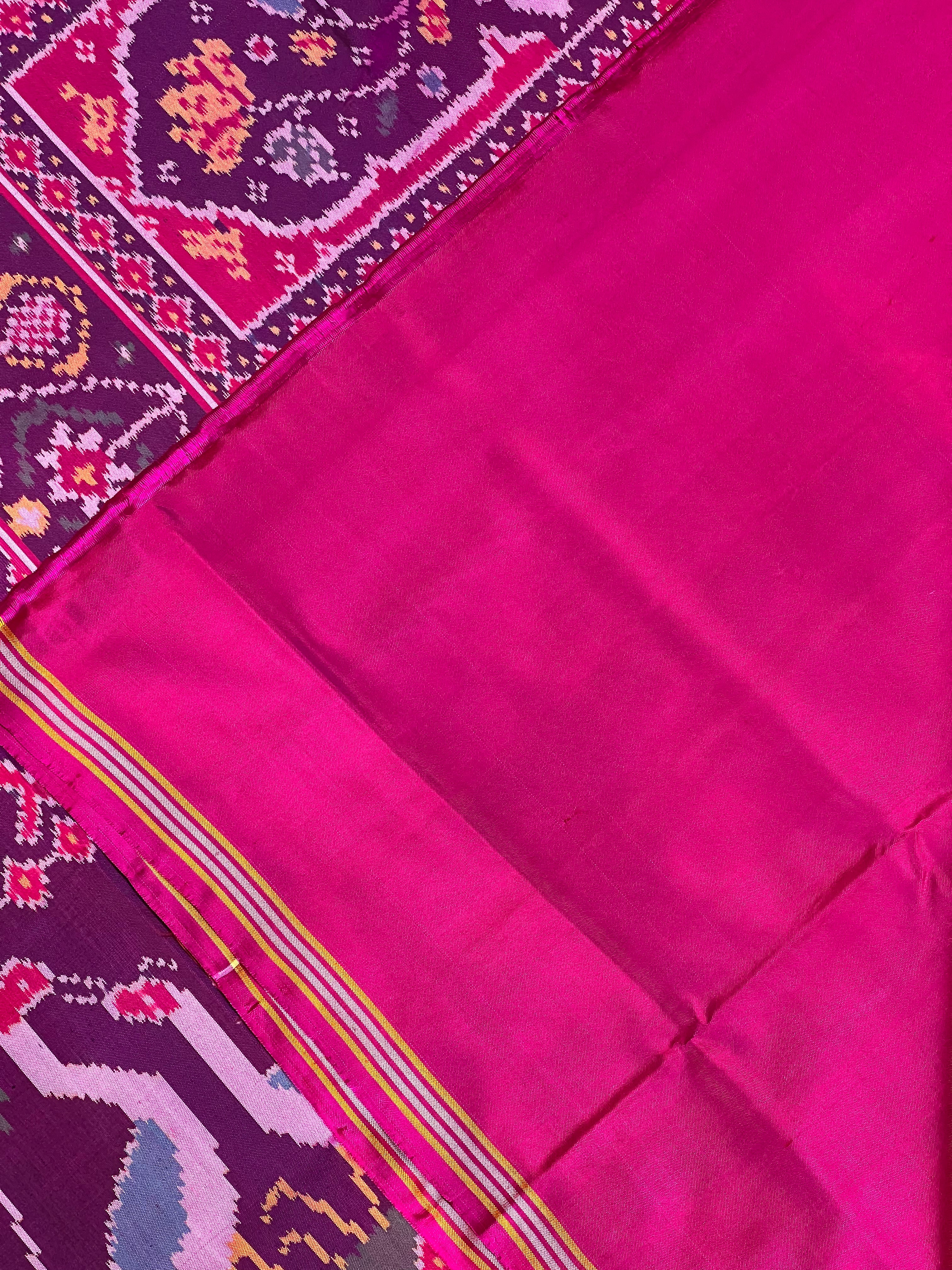 Peacock-Duck Motif Design Handwoven Patola Silk Saree