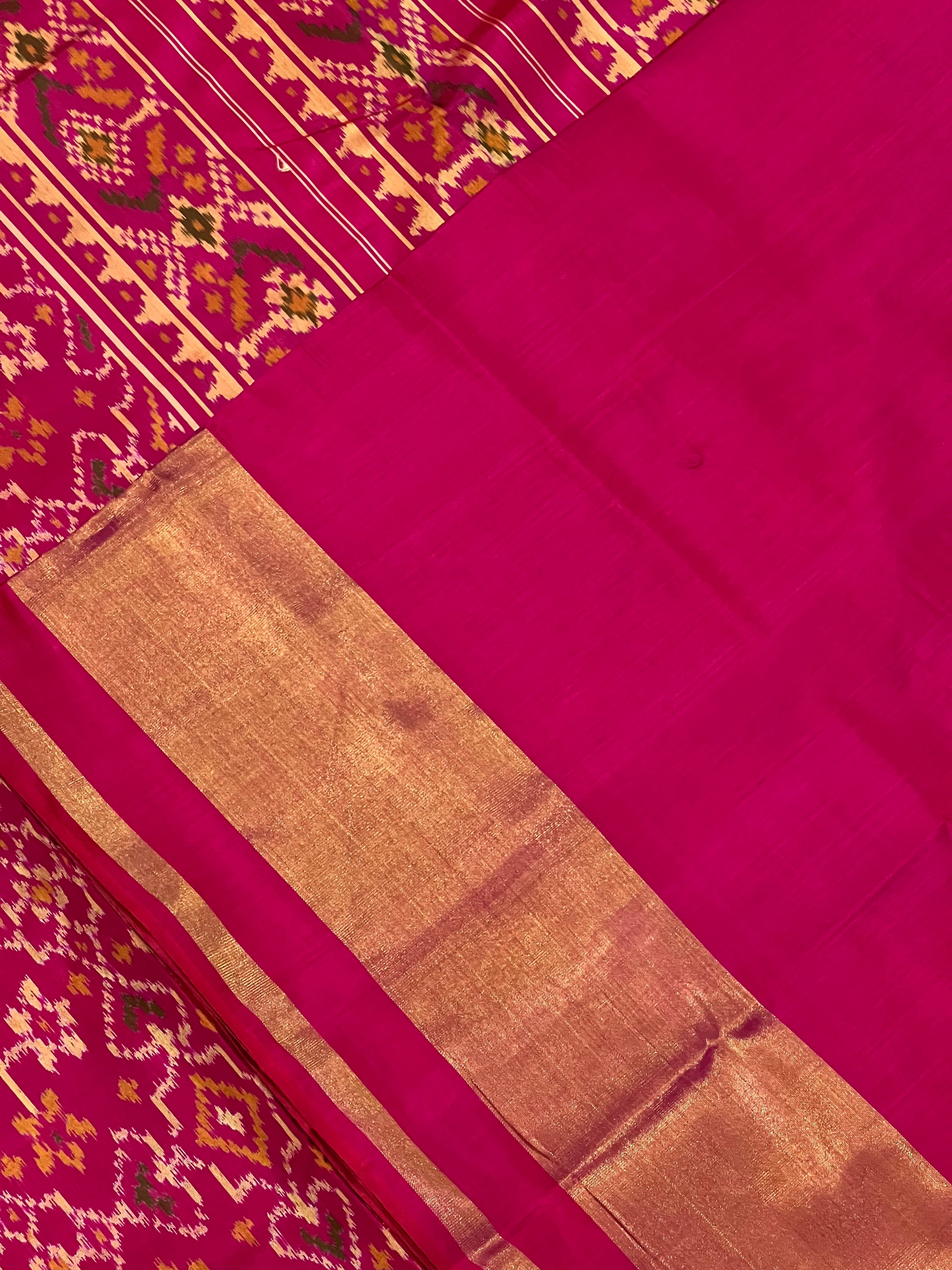 Navratna-Manekchowk Traditional Design Handwoven Patola Silk Saree