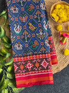 Blue Narikunj Design Handwoven Patola Silk Saree