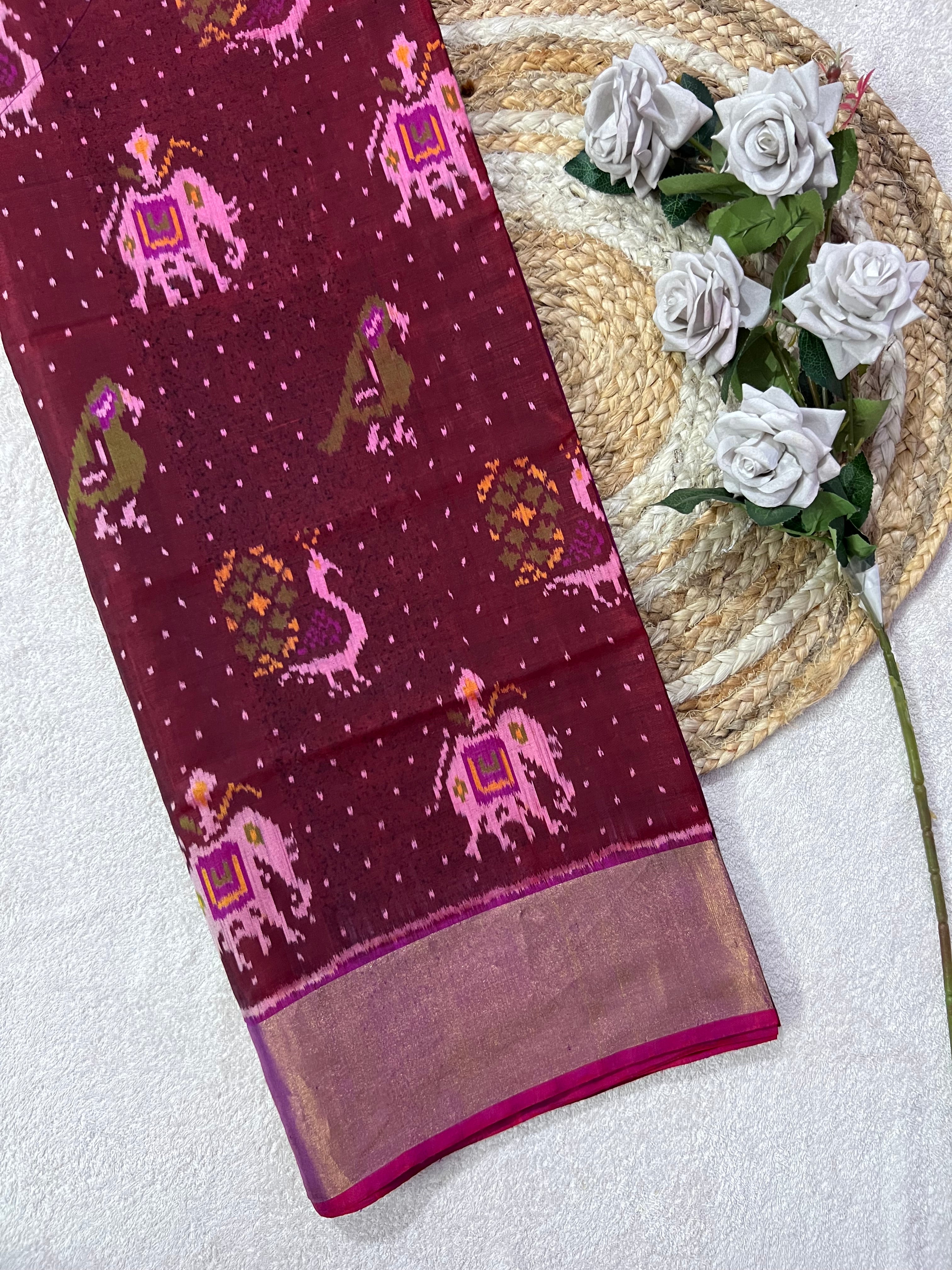 Motifs Design Handwoven Patola Silk Saree