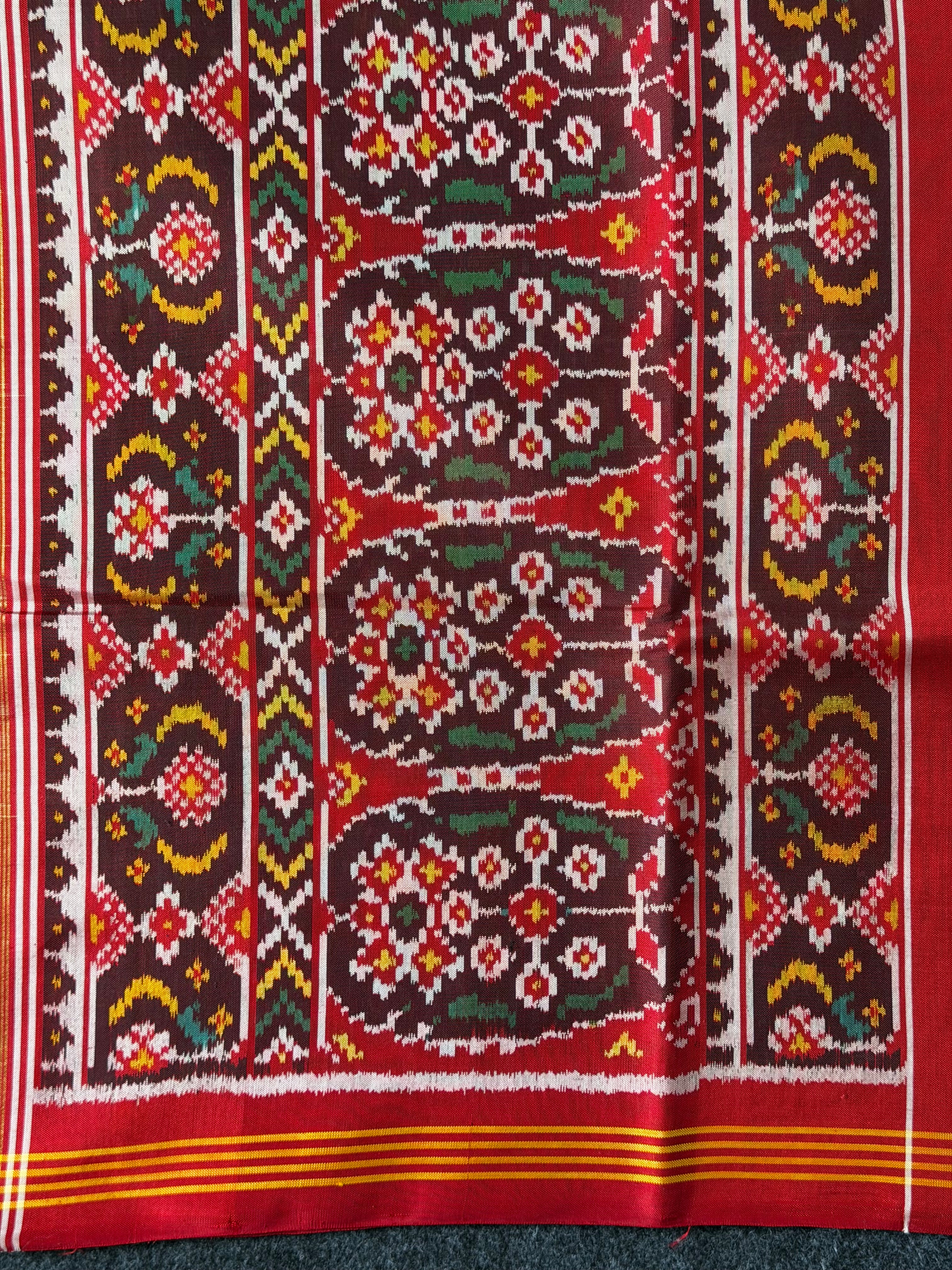 Fancy Design With Pista Color  Handwoven Patola Silk Saree