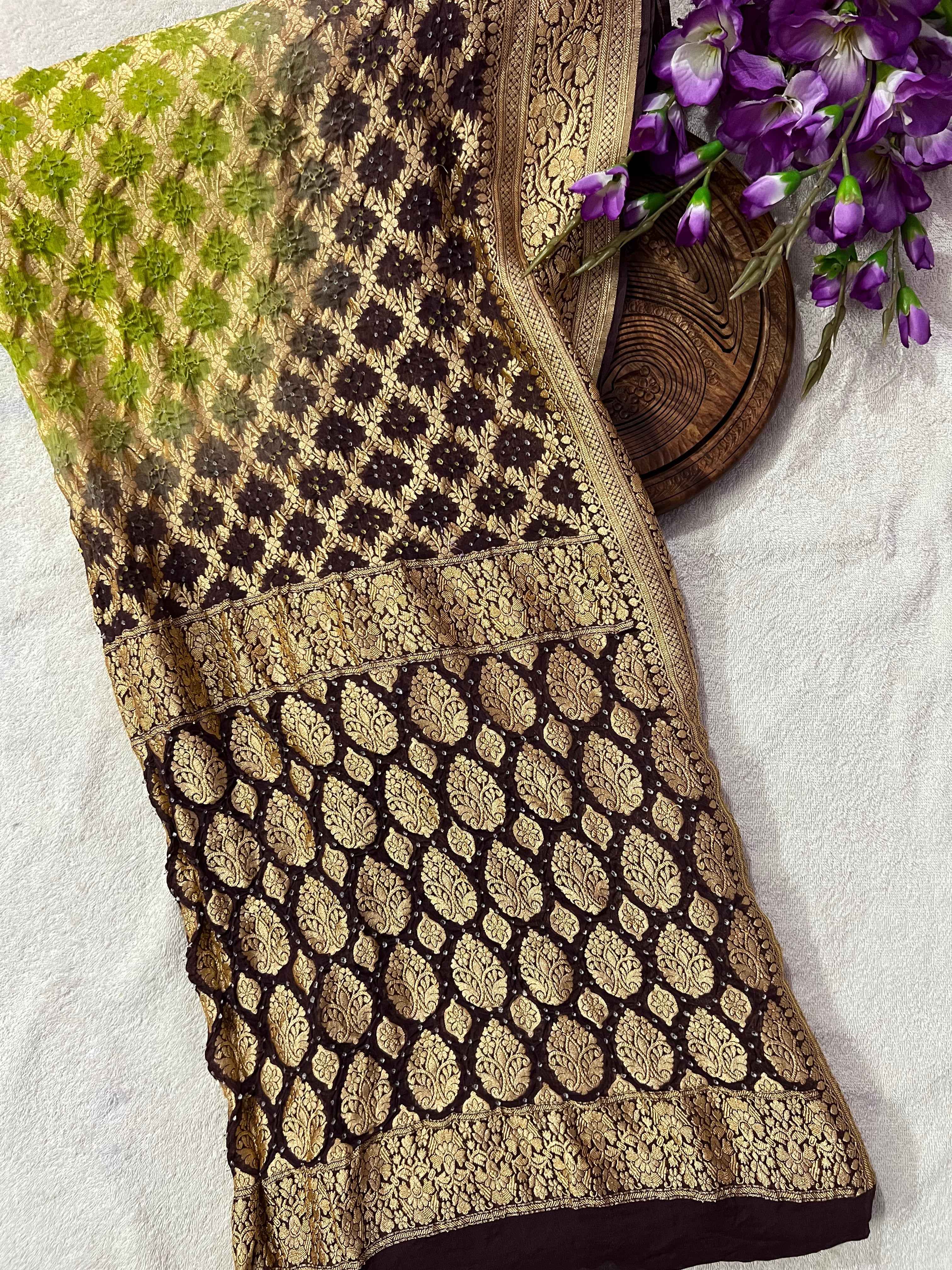 Georgette Bandhej Saree
