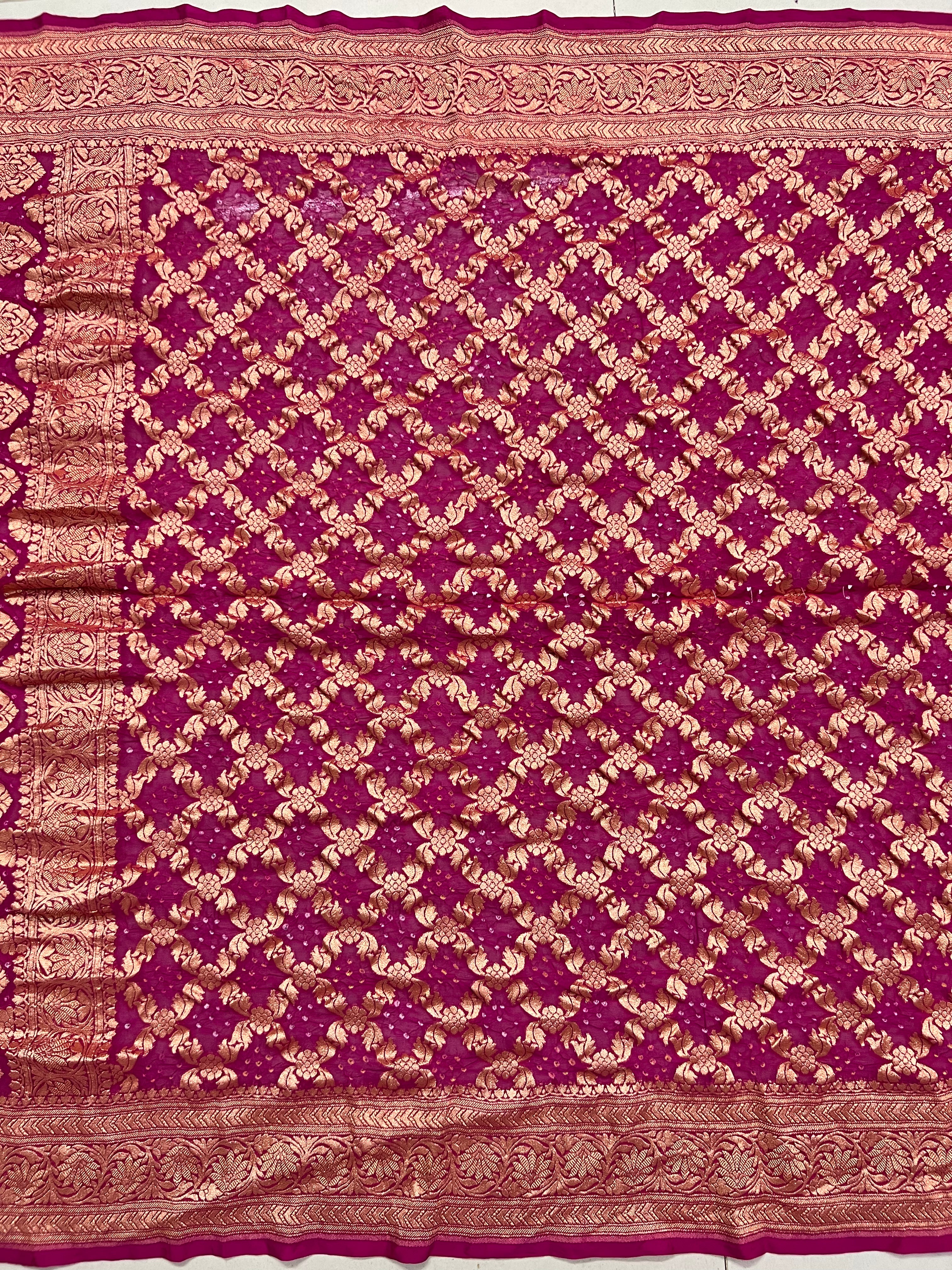 Georgette Bandhej Saree