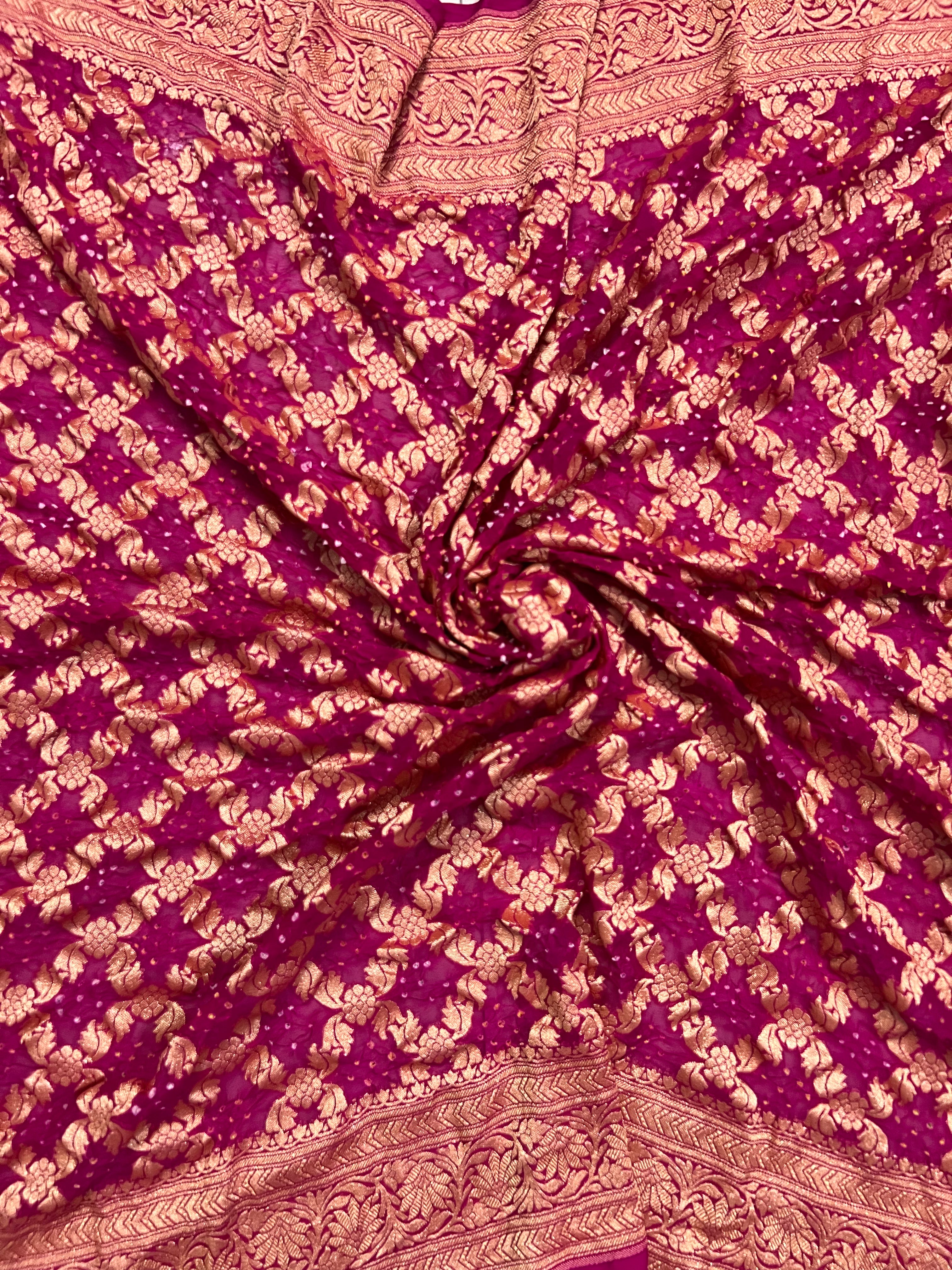 Georgette Bandhej Saree