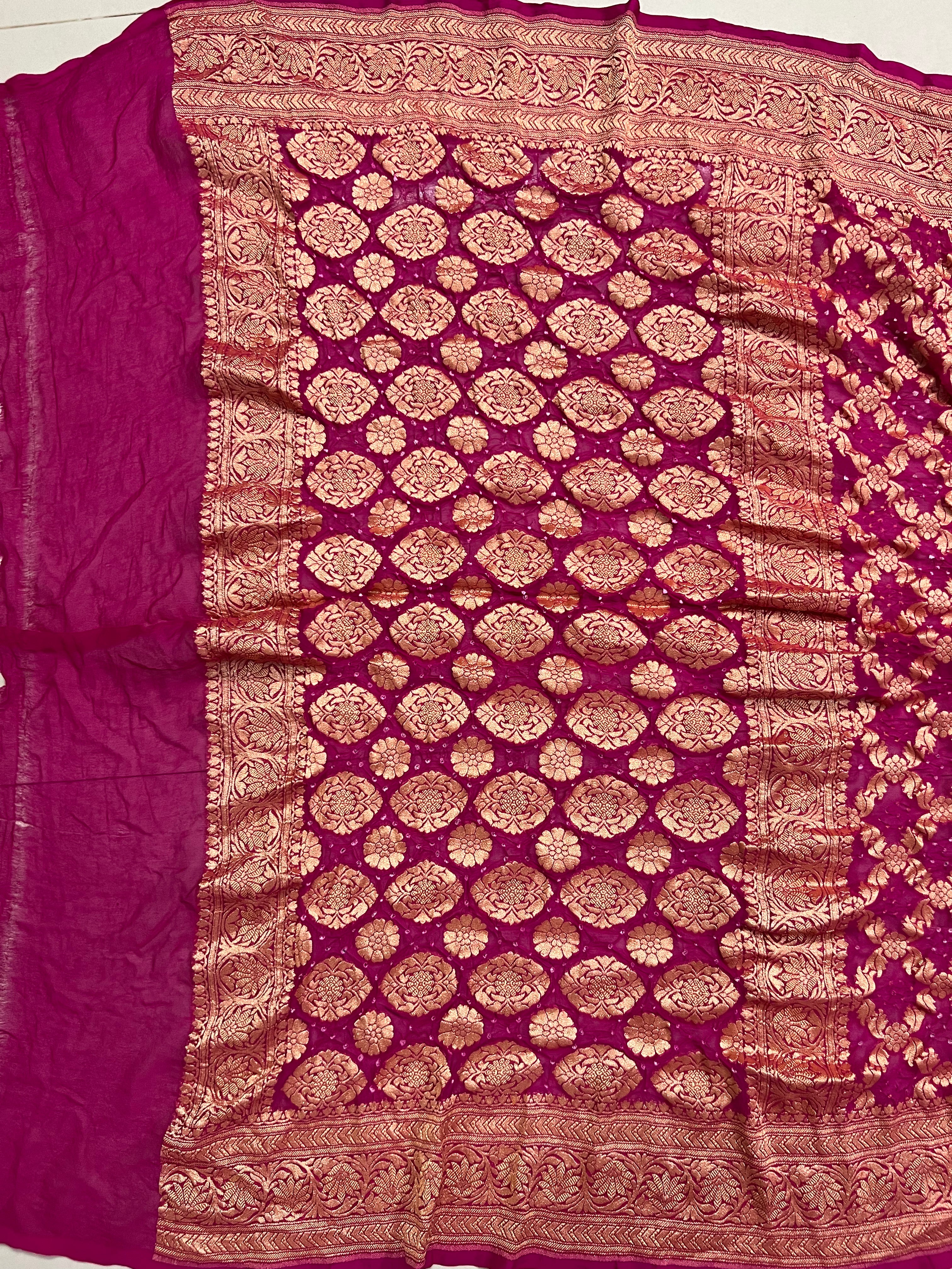 Georgette Bandhej Saree