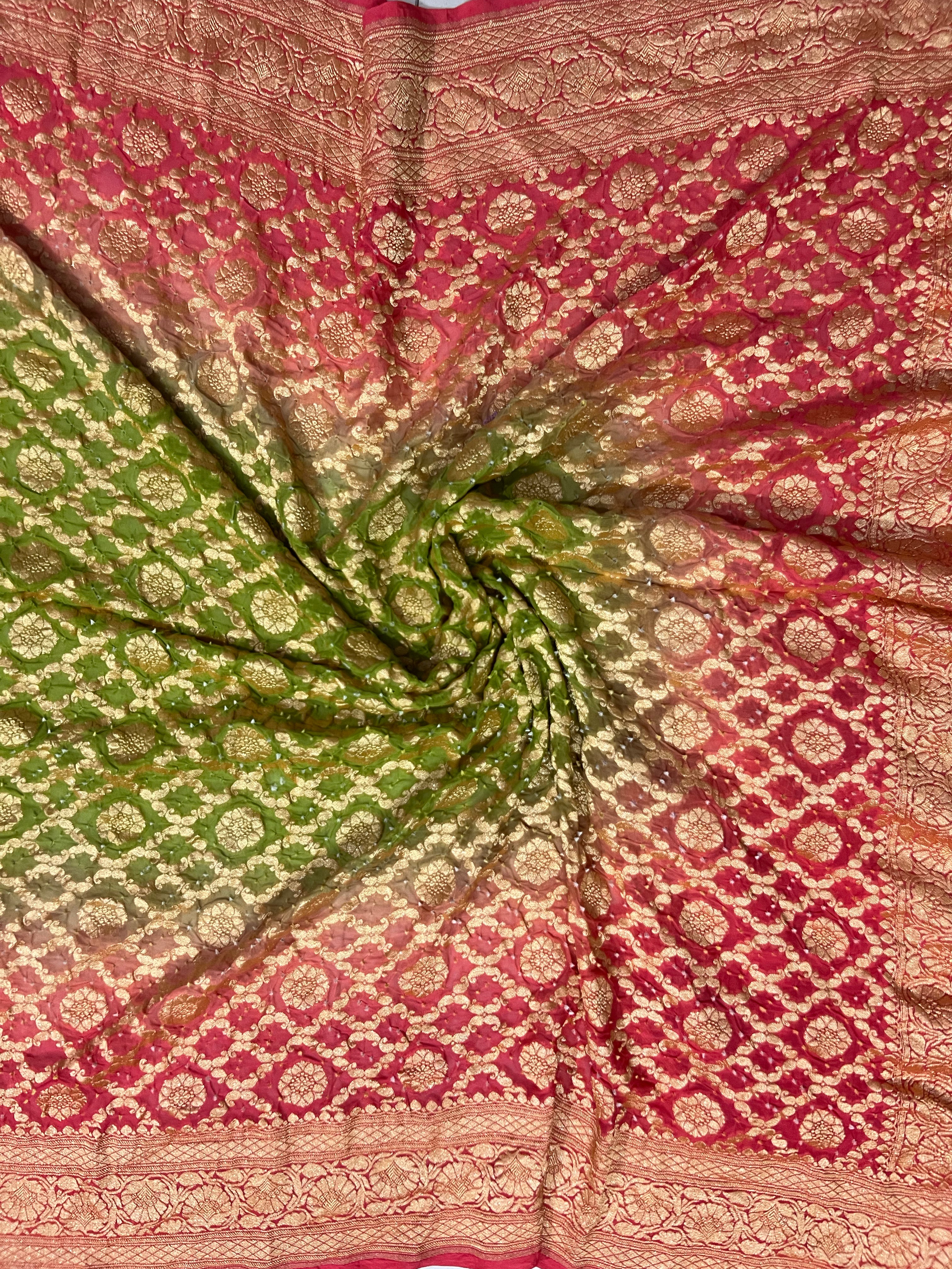 Georgette Bandhej Saree Secondary image