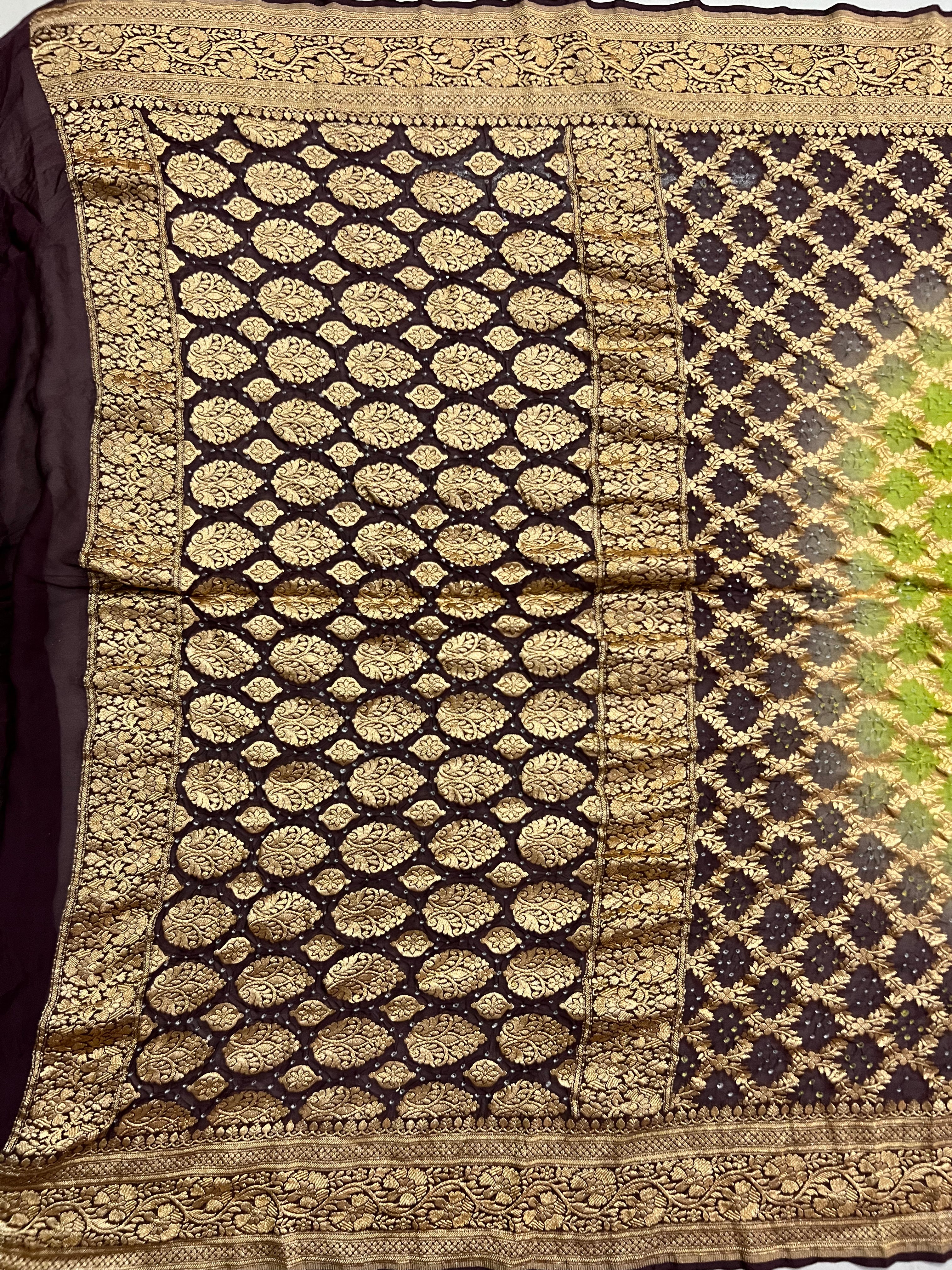 Georgette Bandhej Saree