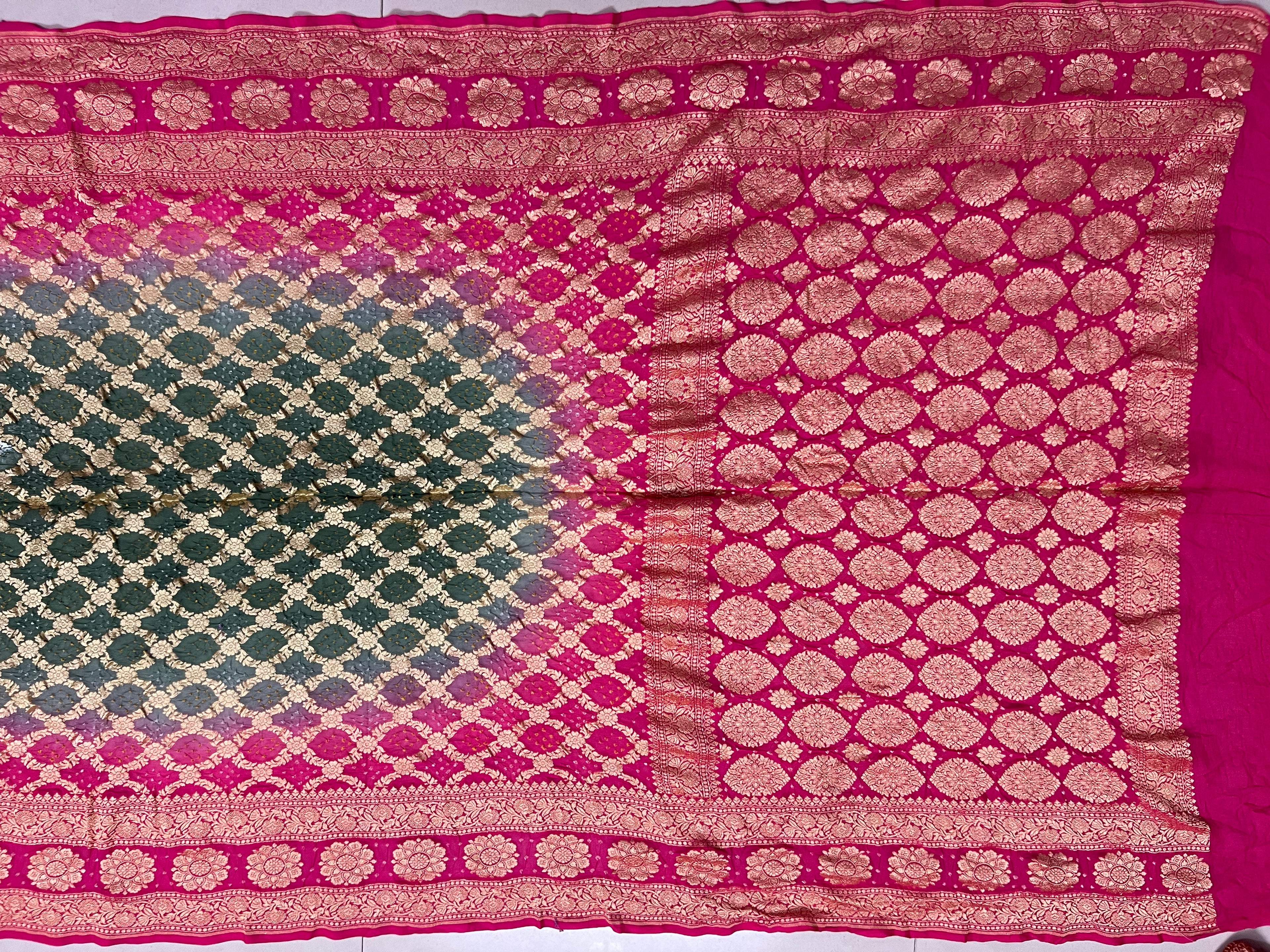 Georgette Bandhej Saree