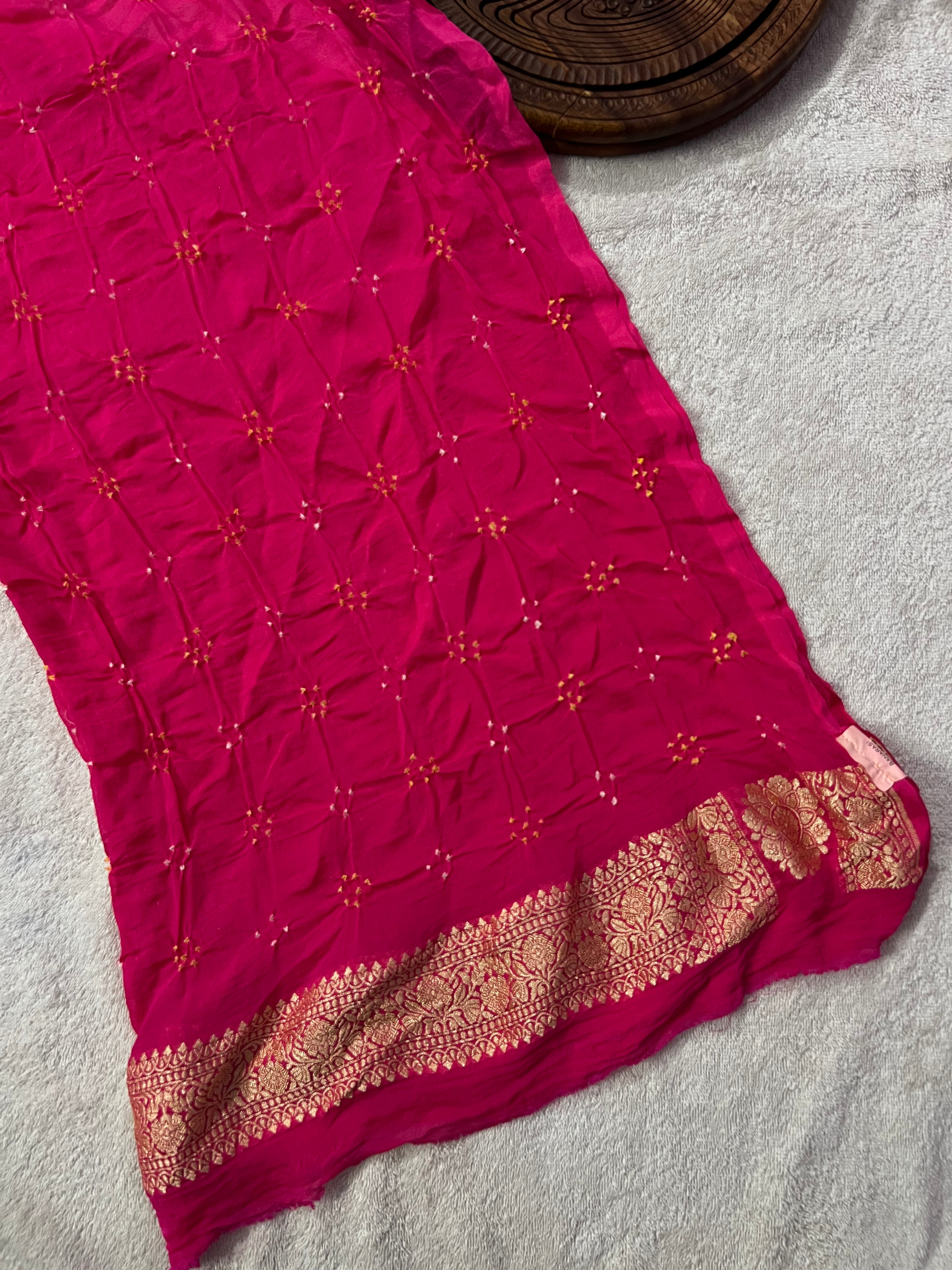 Georgette Bandhej Saree