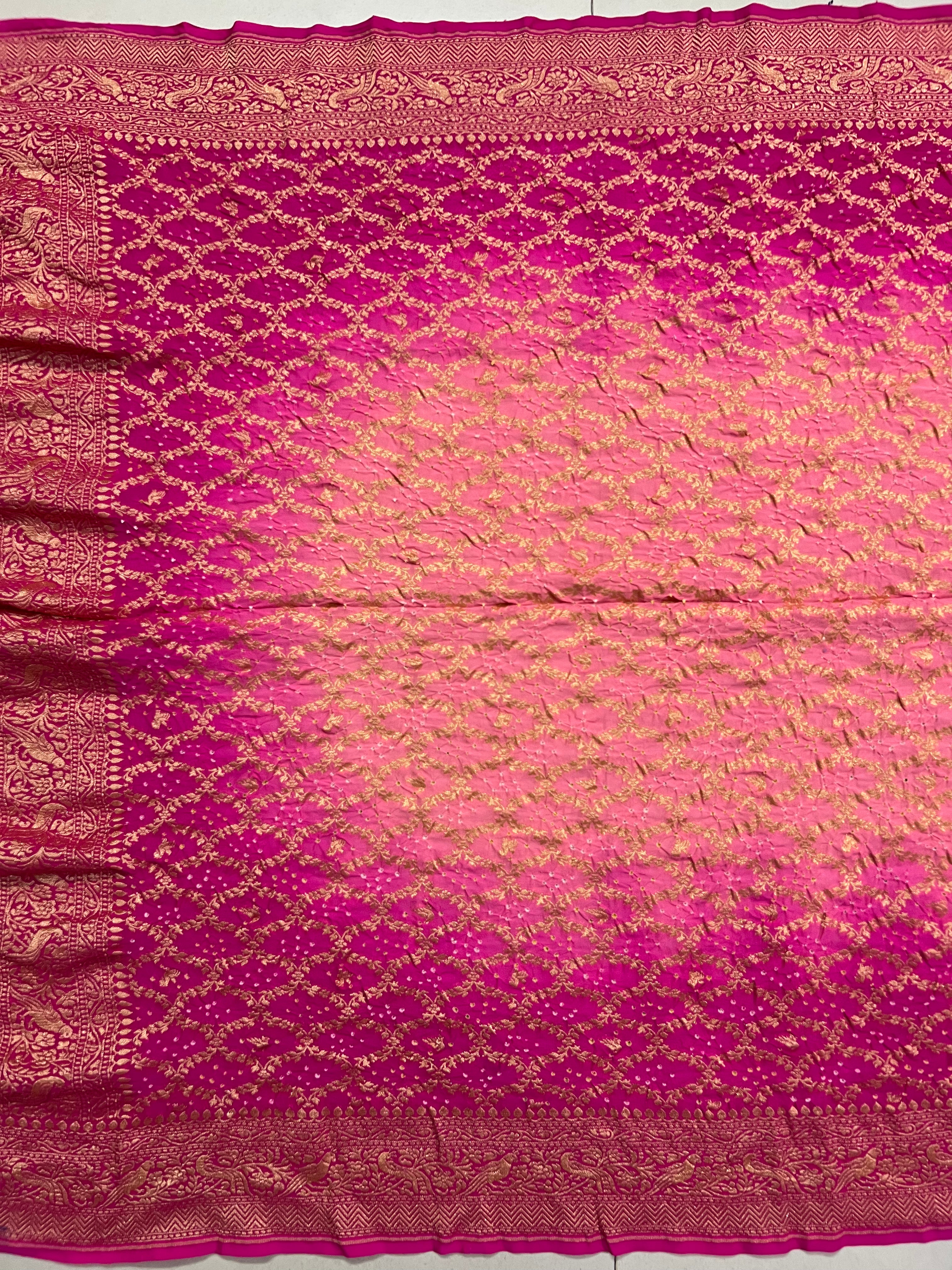 Georgette Bandhej Saree