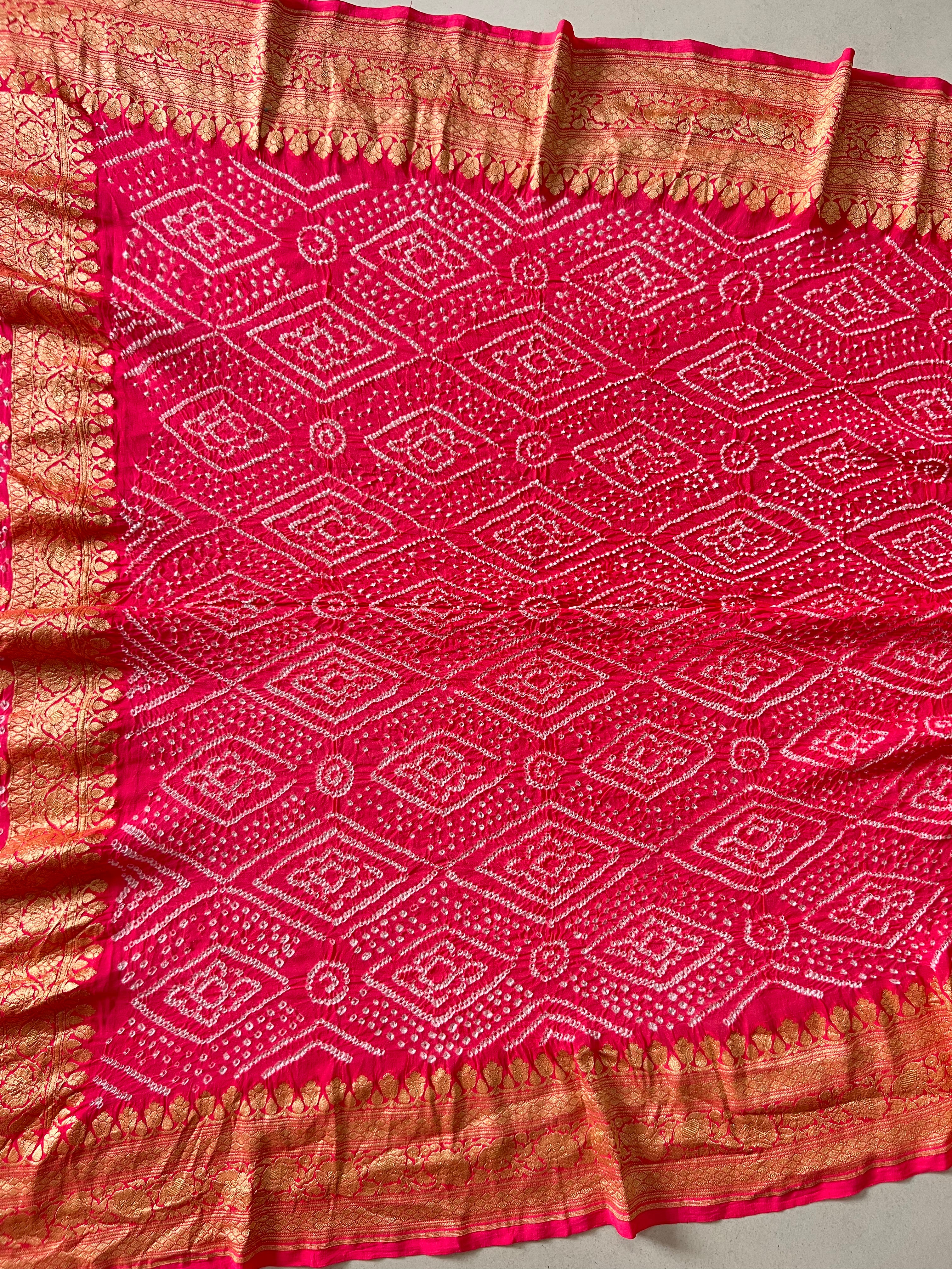 Georgette Heavy Rai Bandhej Saree